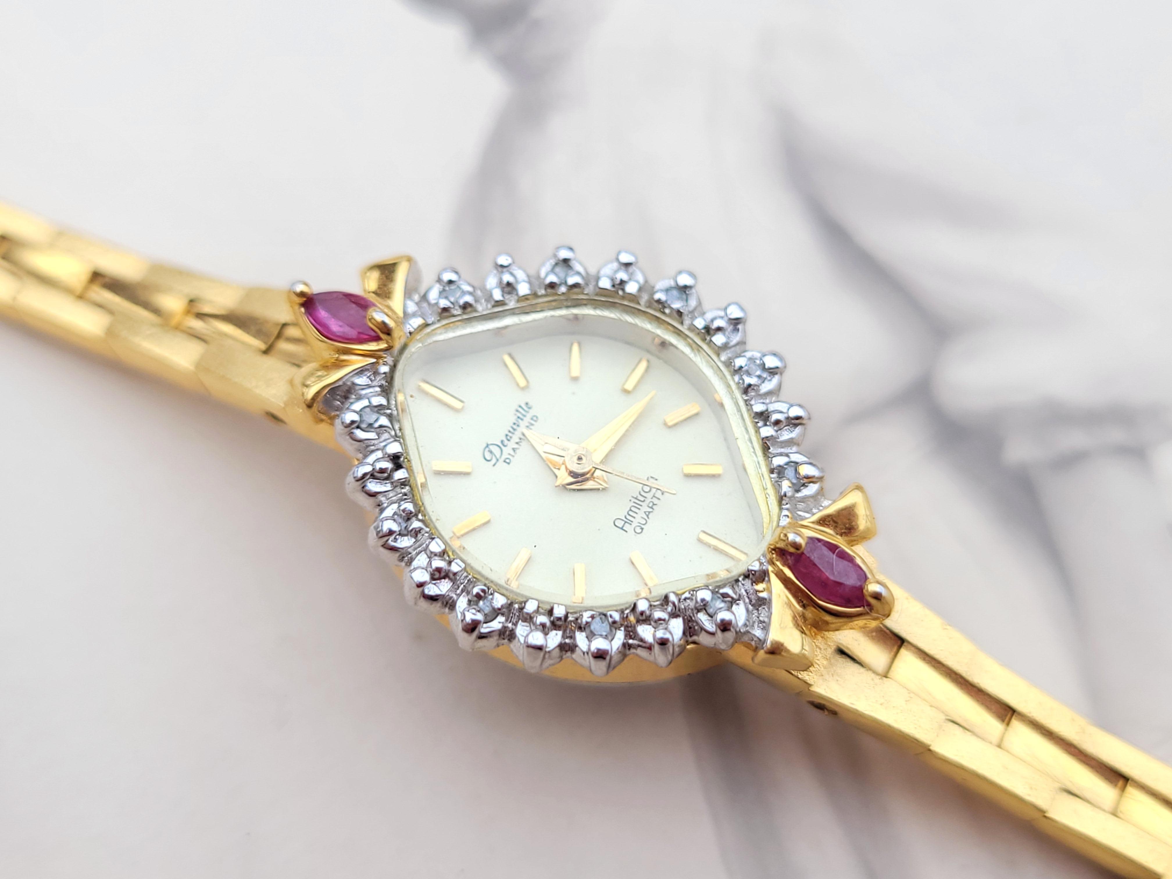 Vtg Deauville Diamond & Ruby Armitron Women display picture 2