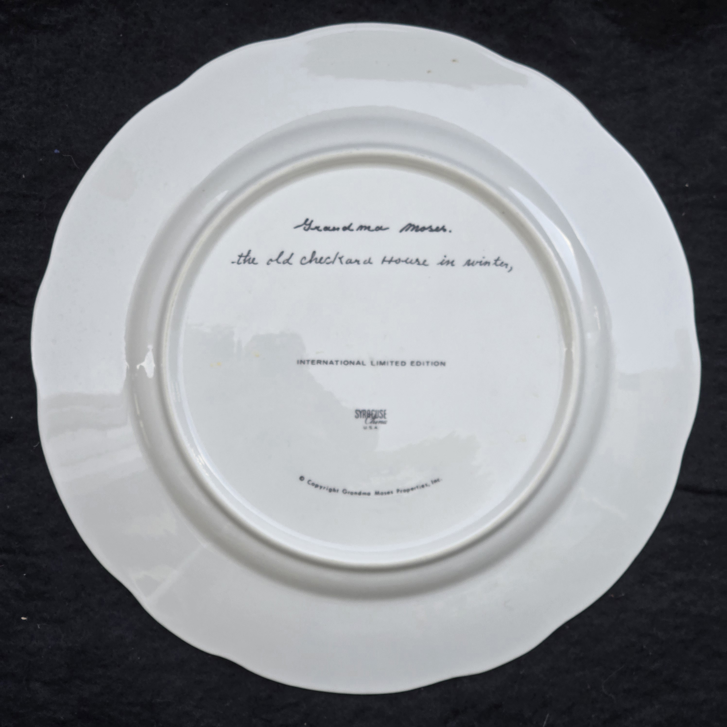 Grandma Moses Plate Syracuse China 12⅛” Diameter USA 