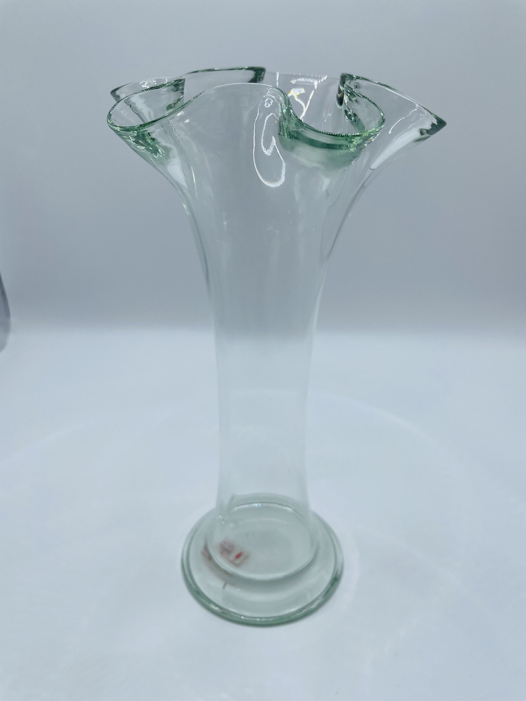 Picture of La Mediterranea, Recycled Light Green Glass, Ruffle Top Vase, Made in Spain