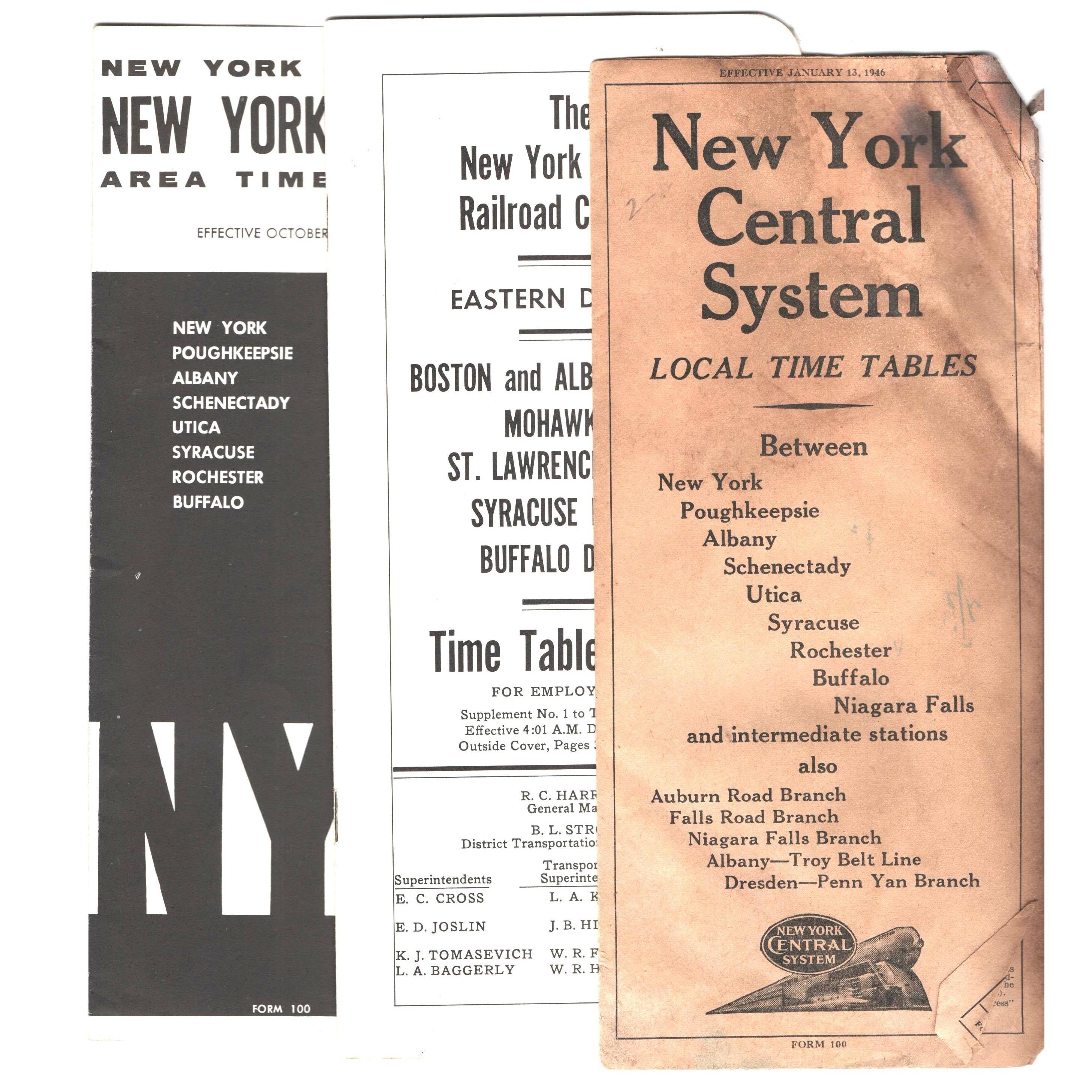 Three New York Central Time Tables Transportation Railroads Model ...