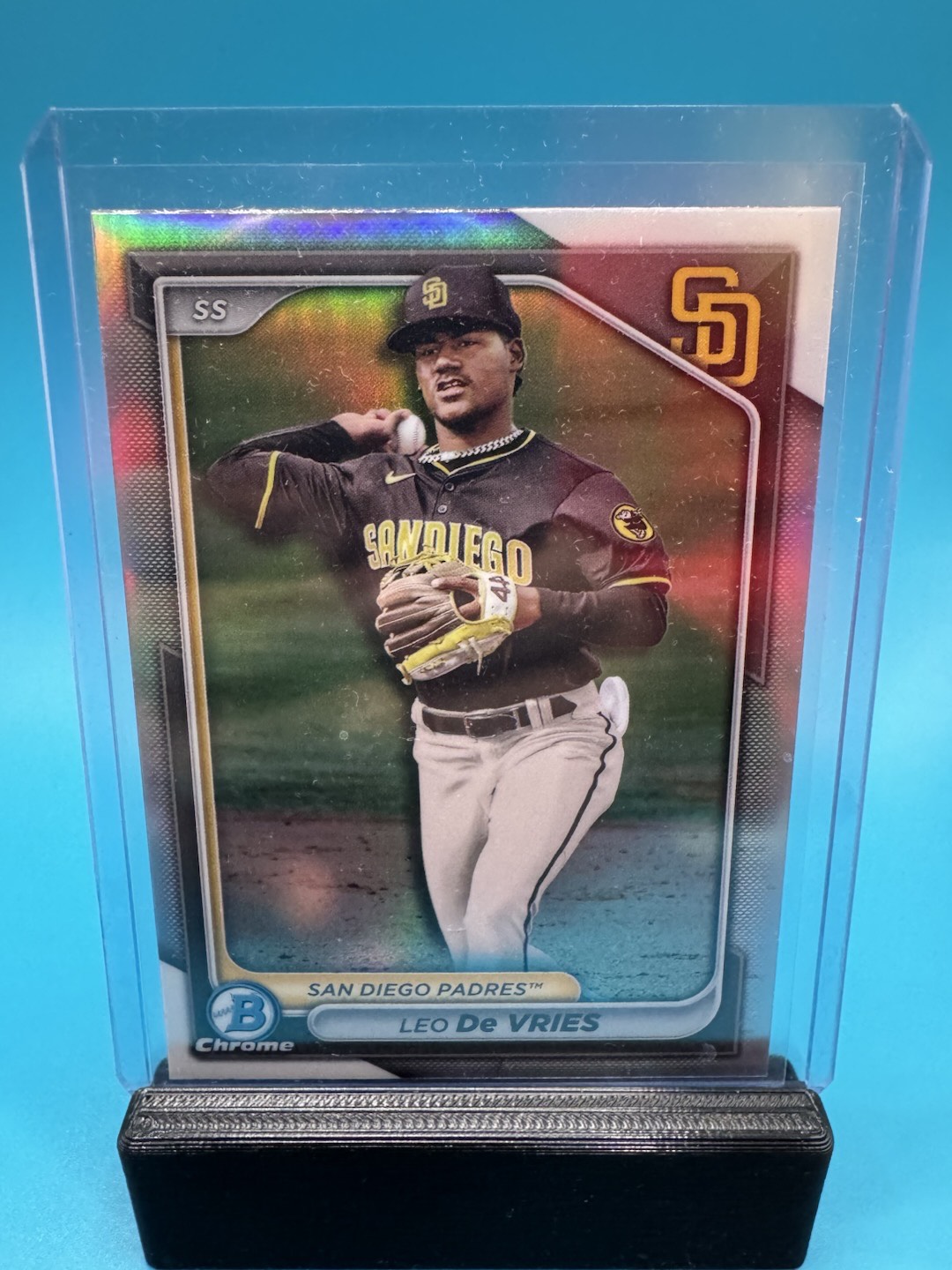 Leo De Vries Bowman Chrome Refractor San Diego Padres