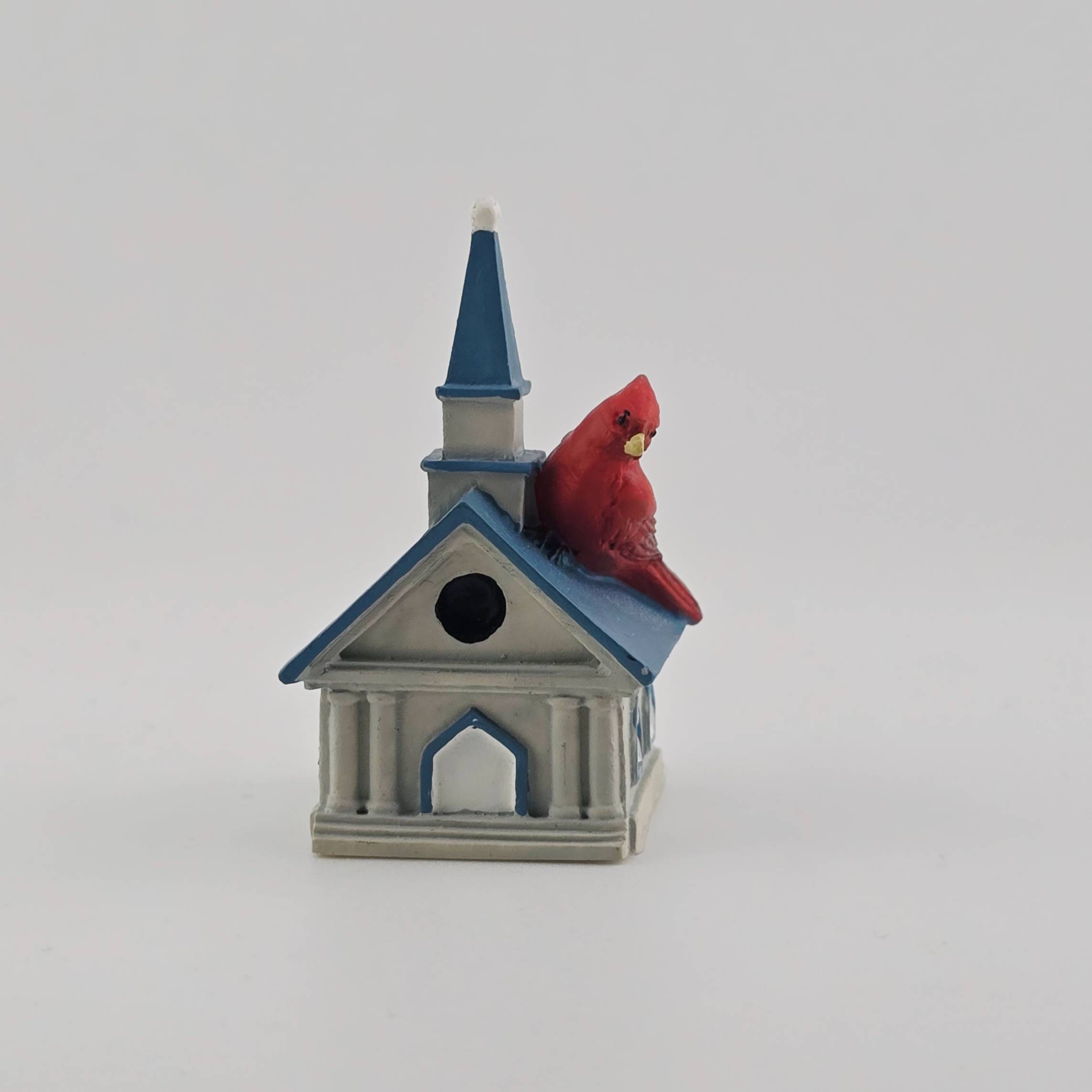 Miniature Lenox Church and Cardinal Figurine