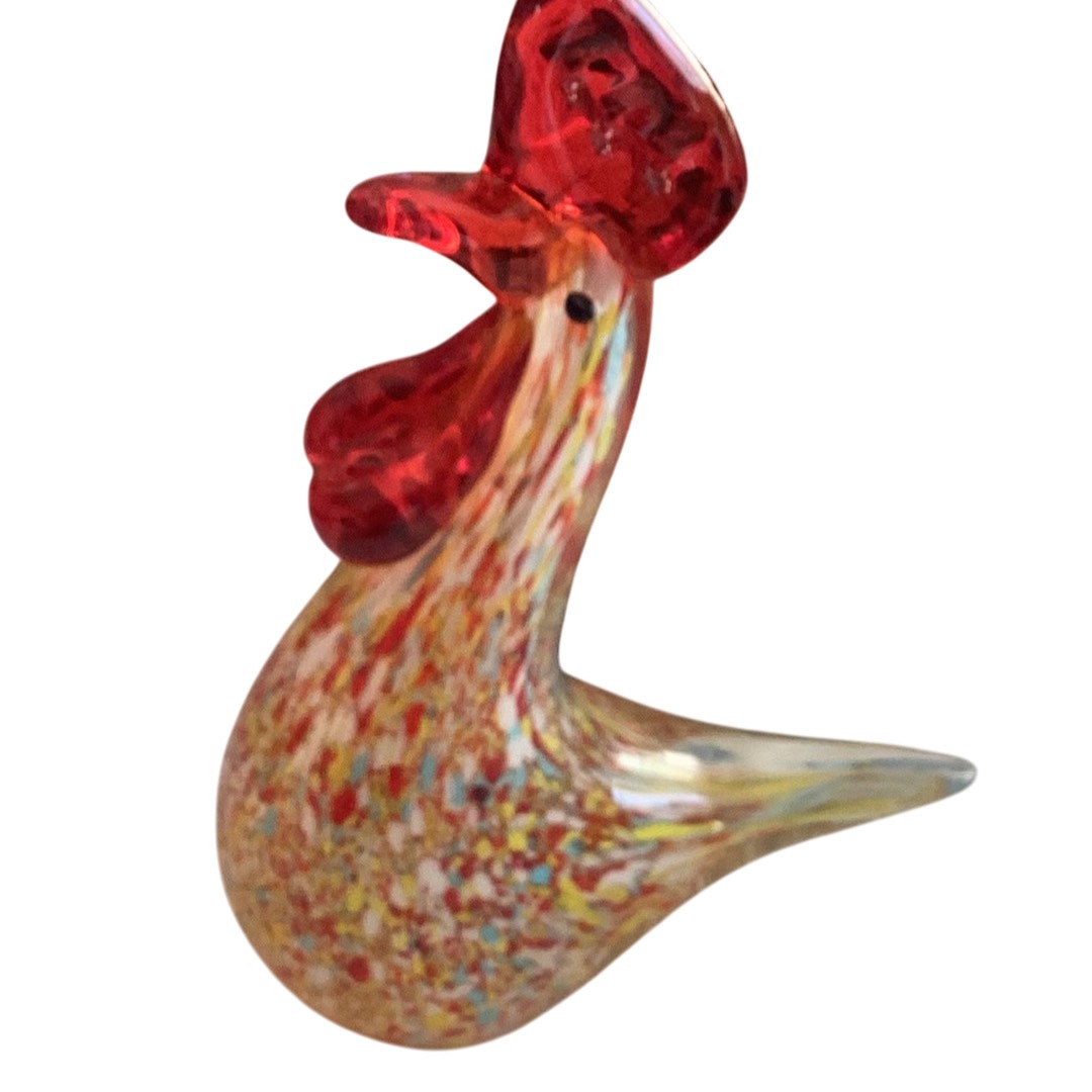 Paperweight Glass Rooster