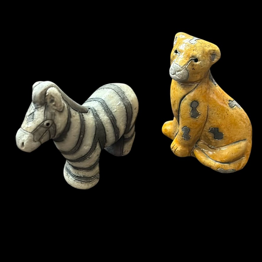 Roger Raku Raku Twoa Two Raku Animal Figurines