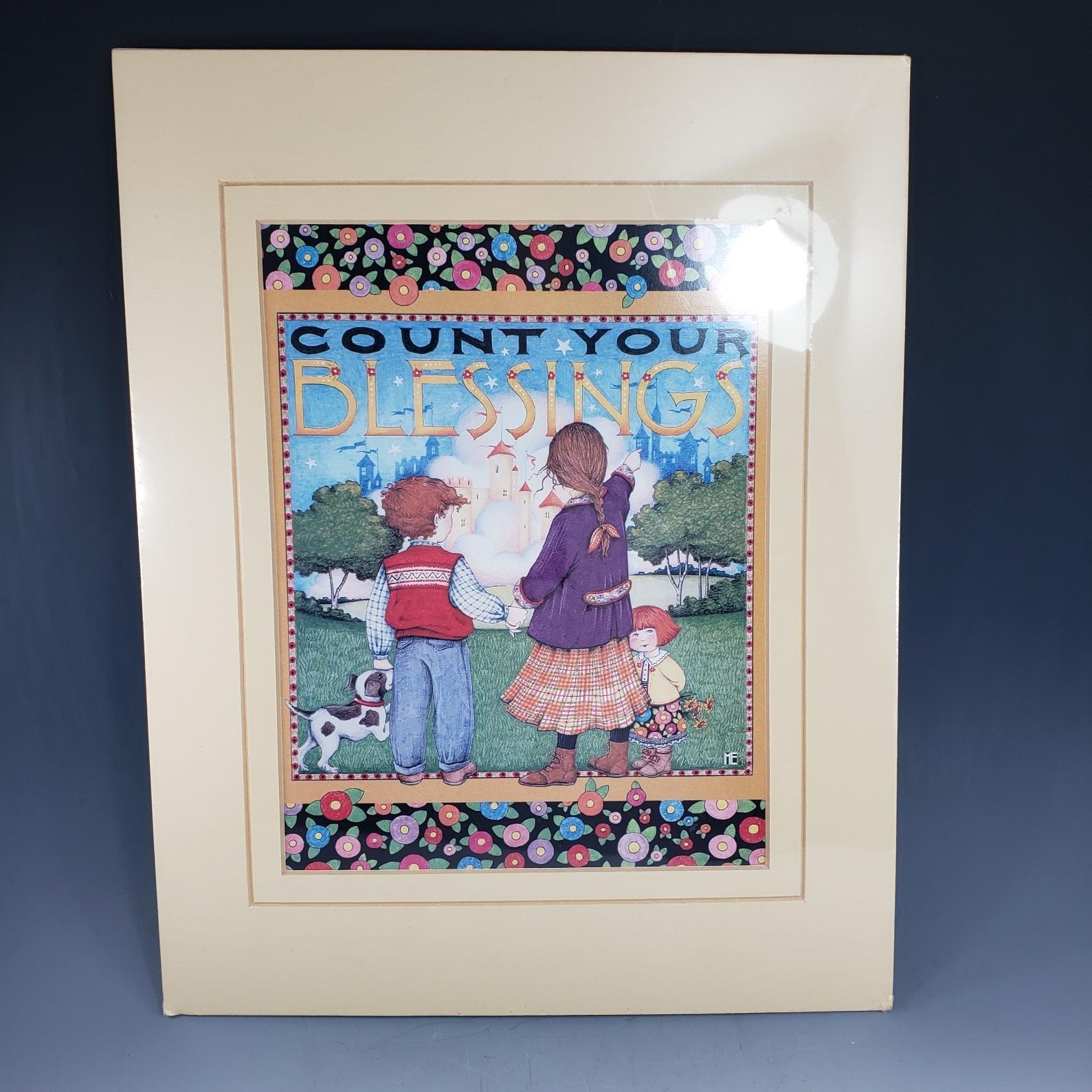 Mary Engelbreit Art Print 1983 COUNT YOUR BLESSINGS Matted 11 x 14 ...