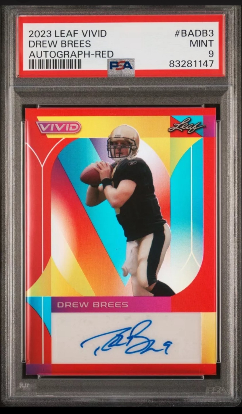 2023 Leaf Vivid DREW BREES BADB3 Auto AutographRed 2/8 PSA 9 POP 1🔥