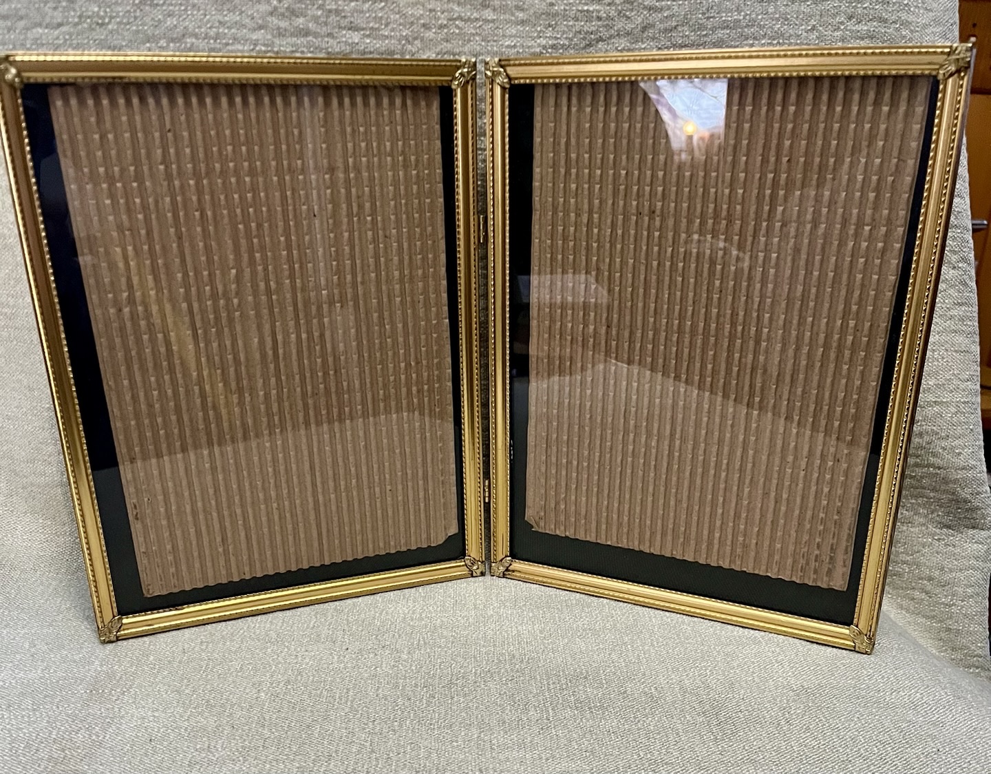 1960s Gold Tone Embossed Duo 8 X 10 Picture Frame MCM Tabletop ...