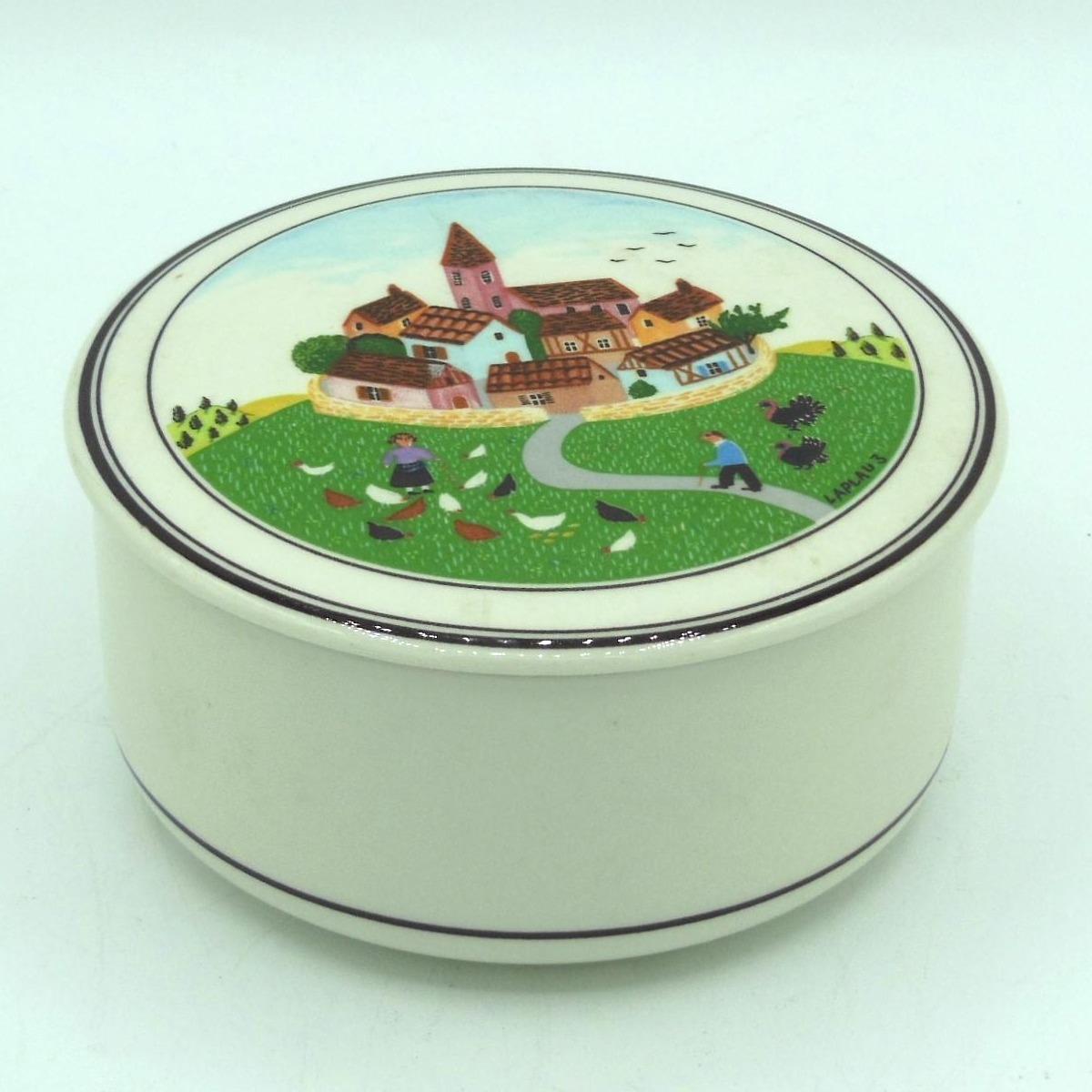 Vintage Villeroy & Boch Naif Porcelain Round Trinket Box
