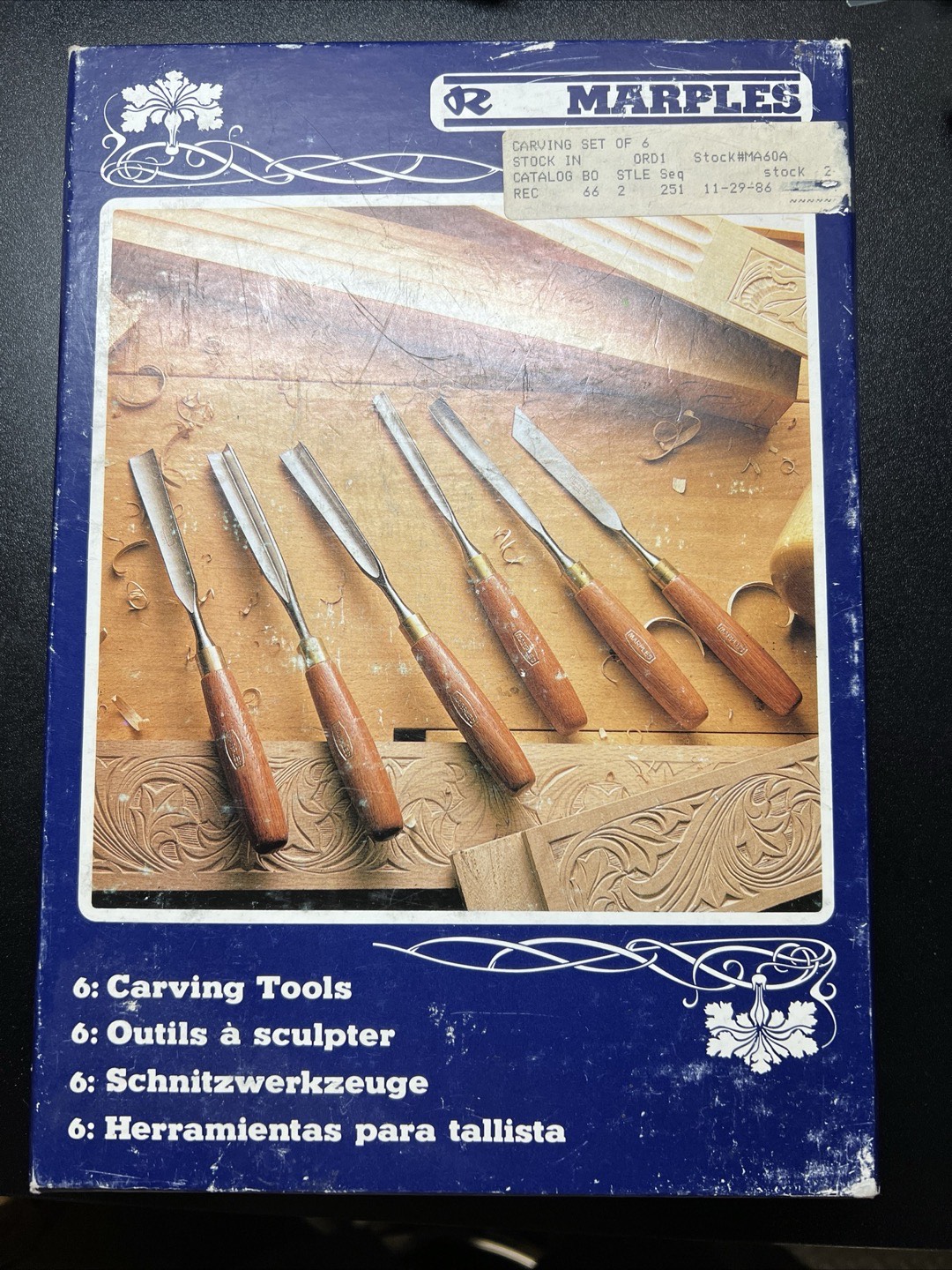 Rare Vintage Marples M60A Set Of Carving Tools Chisels