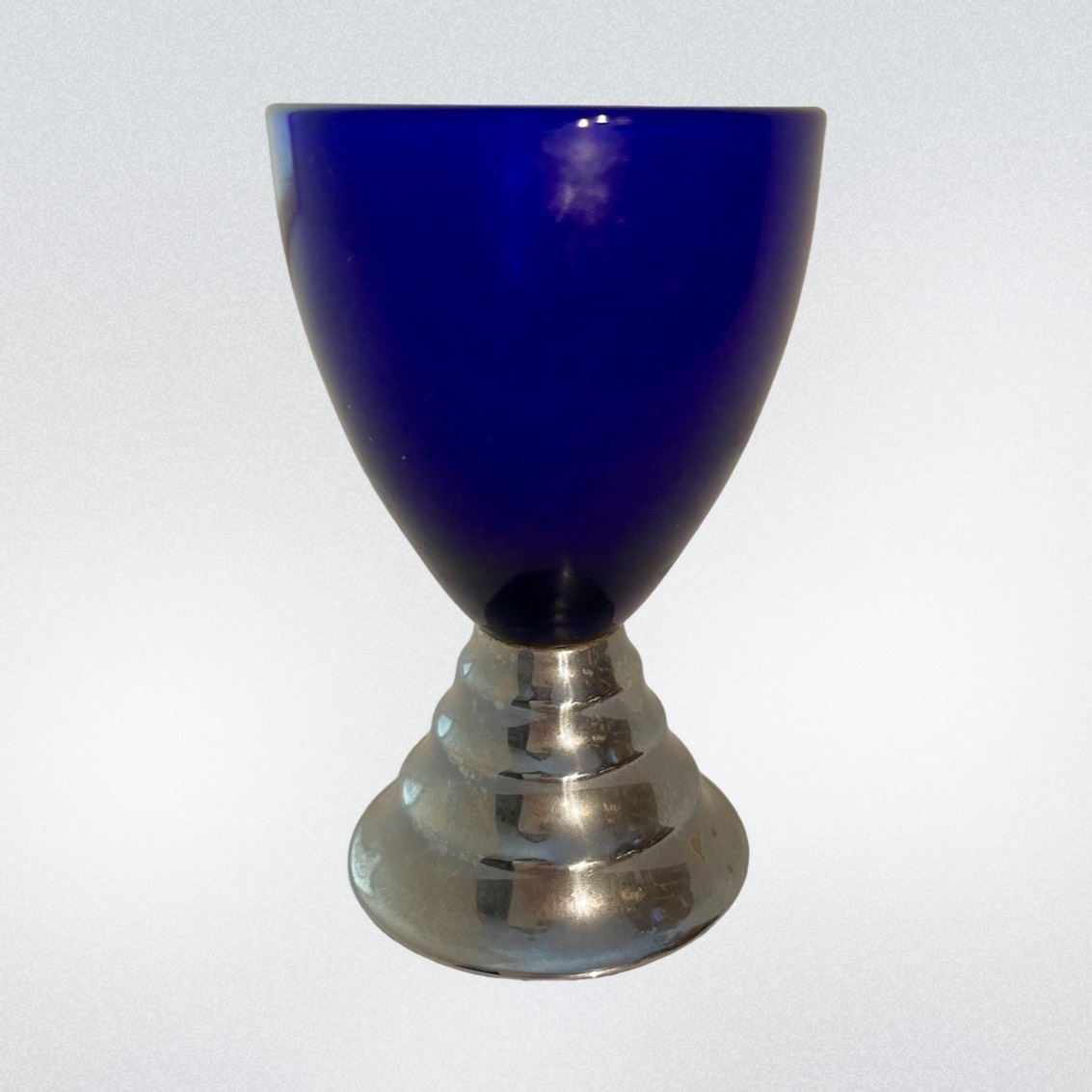 Art Deco Harry Laylon Chase Chrome Cobalt Blue Art Deco Cordial 3.5