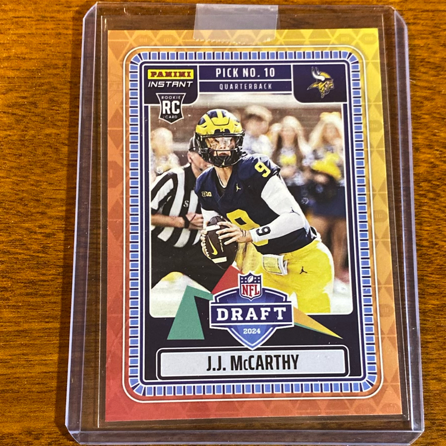 JJ McCarthy 2022 Bowman Chrome Purple Refractor Rookie RC SSP – Michigan Vikings, 1-of-1, Mint