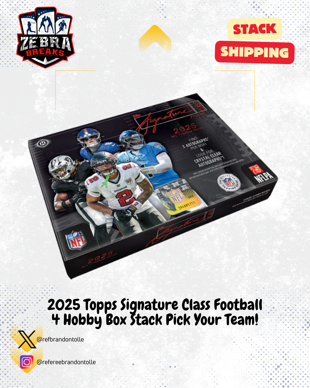 ZB 26243: 2025 Topps Signature Class Football 4 Box Stack PYT 2