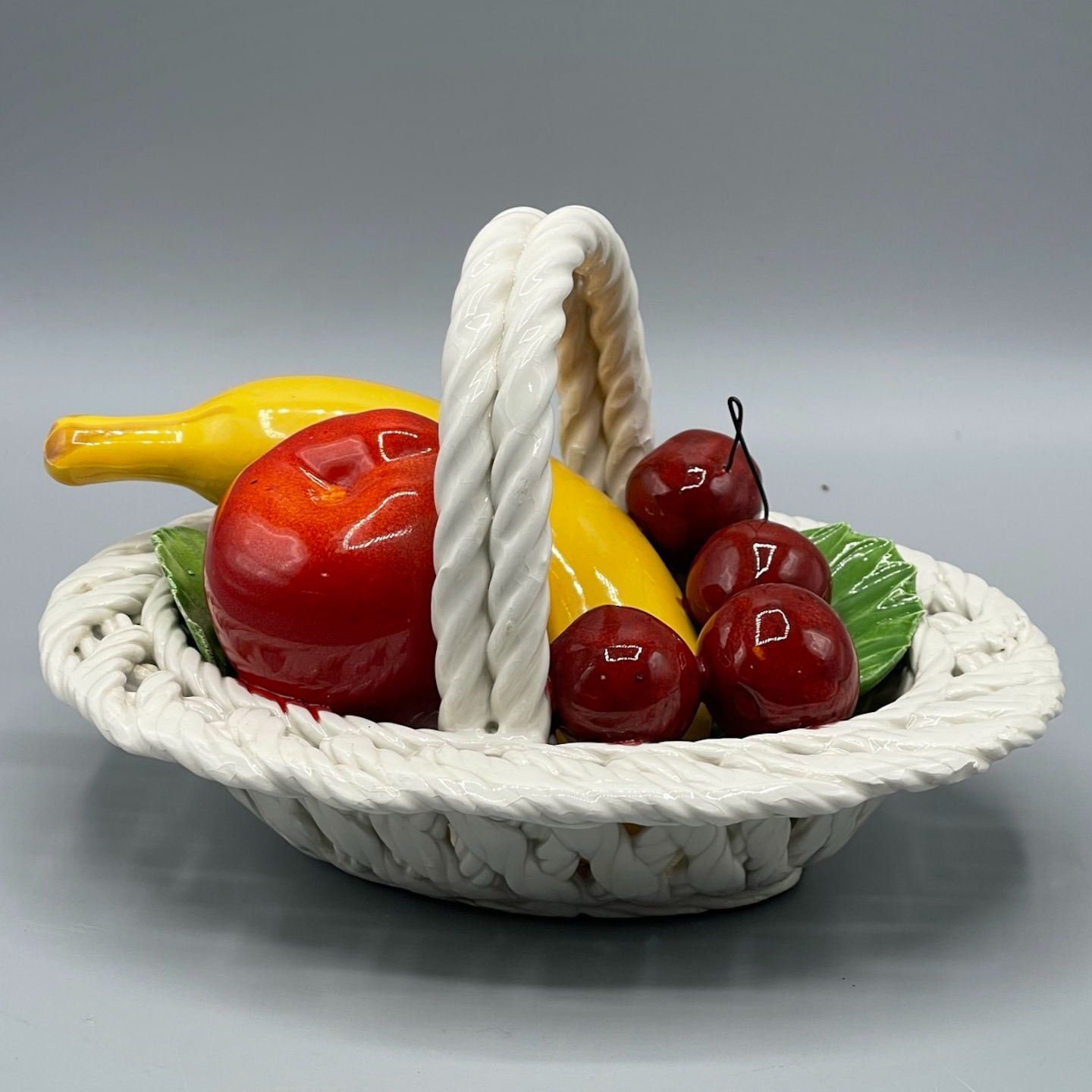 Lot De 7 Anciennes Pierres Décoratives En Marbre Albâtre - Fruits Sculptés (poire, Pêche, Banane, Pomme) - Occasion