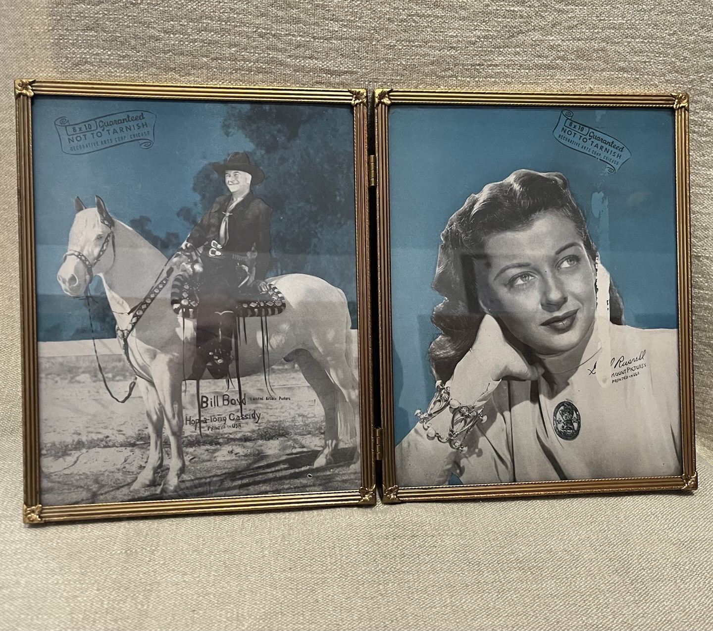 1960s Gold Tone Embossed Duo 8 X 10 Picture Frame MCM Tabletop ...