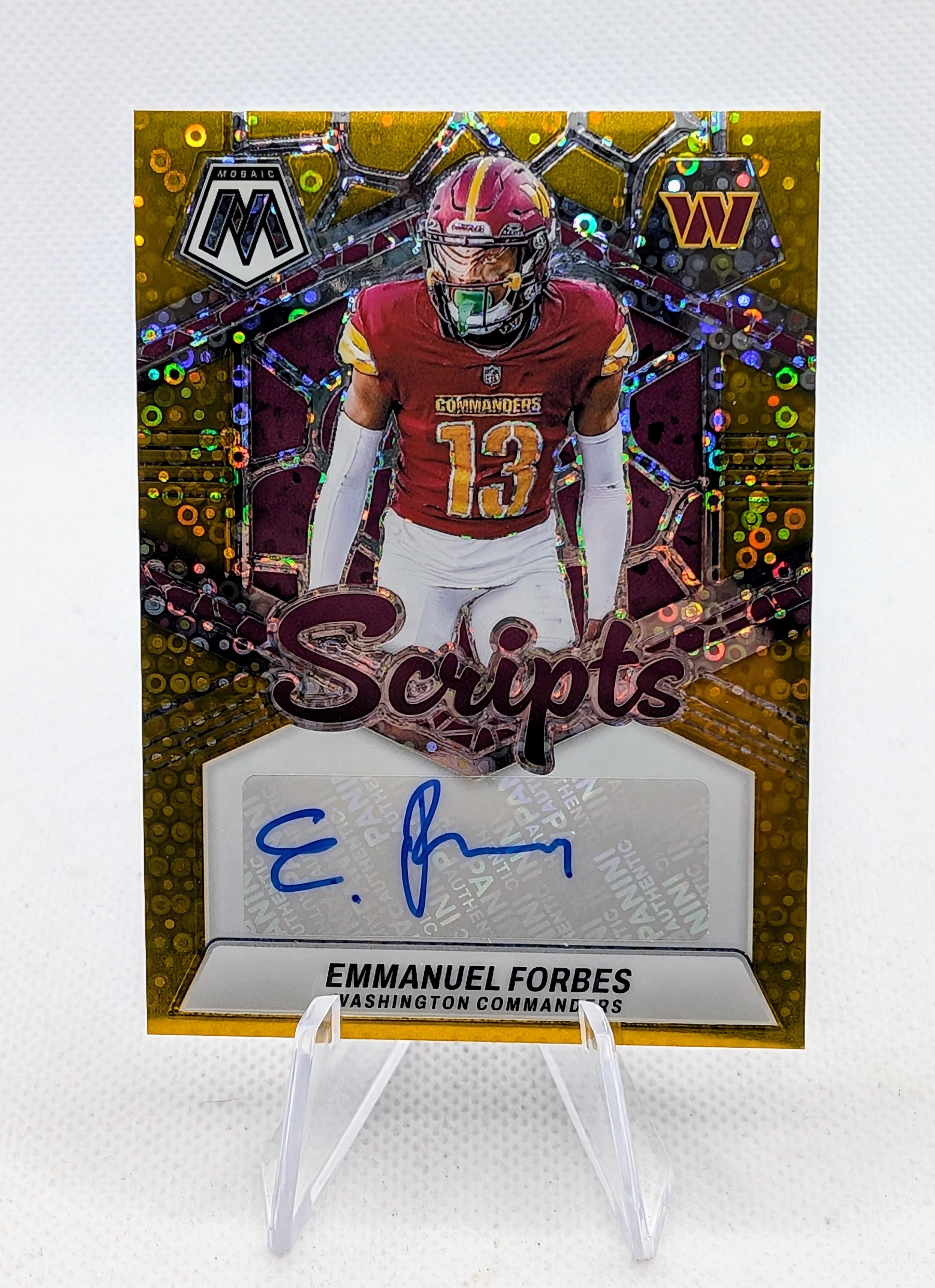 2024 Panini Mosaic - Emmanuel Forbes - Rookie Scripts Gold Prizm Auto ...