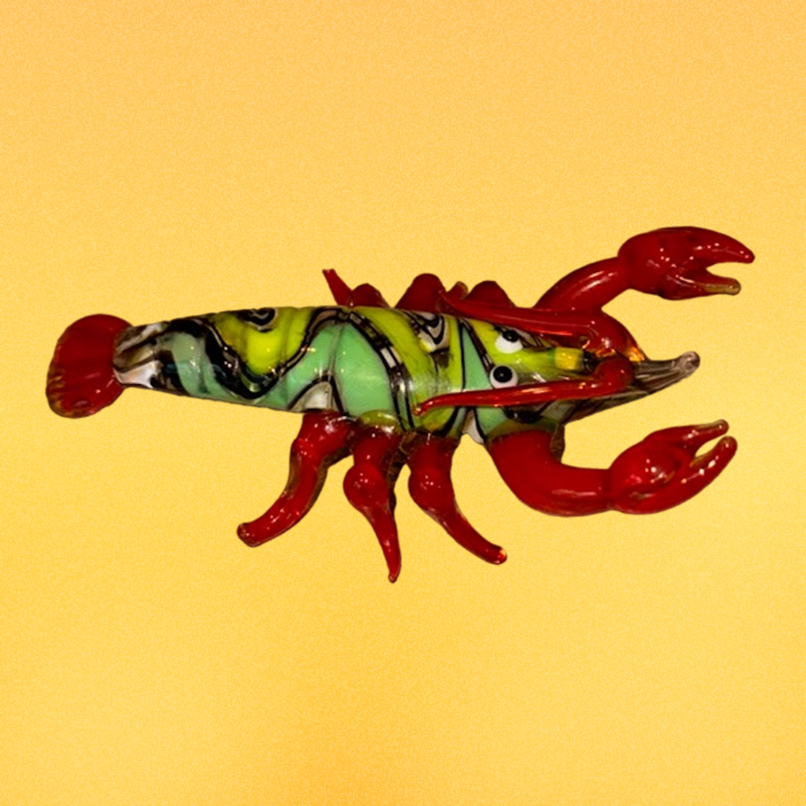 Pier 1 Art Glass Lobster Figurine, It Glows! 🦞