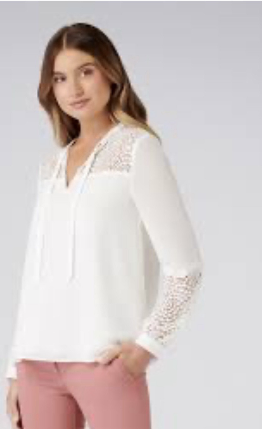Fabrosanz: Lace Tie Neck Blouse main image 0