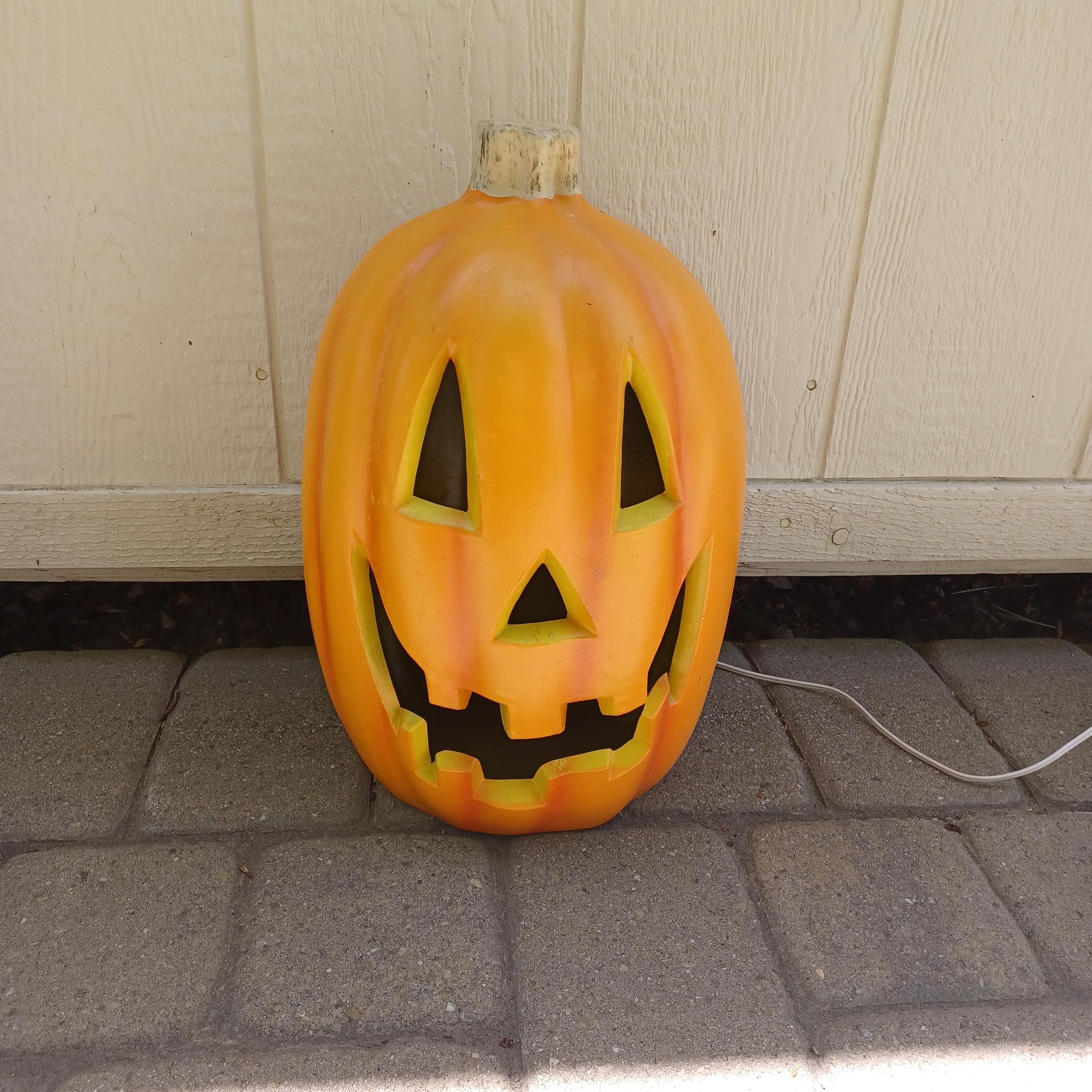 Vintage Halloween Blow Mold Jack O Lantern Pumpkin with Light 16” inch ...