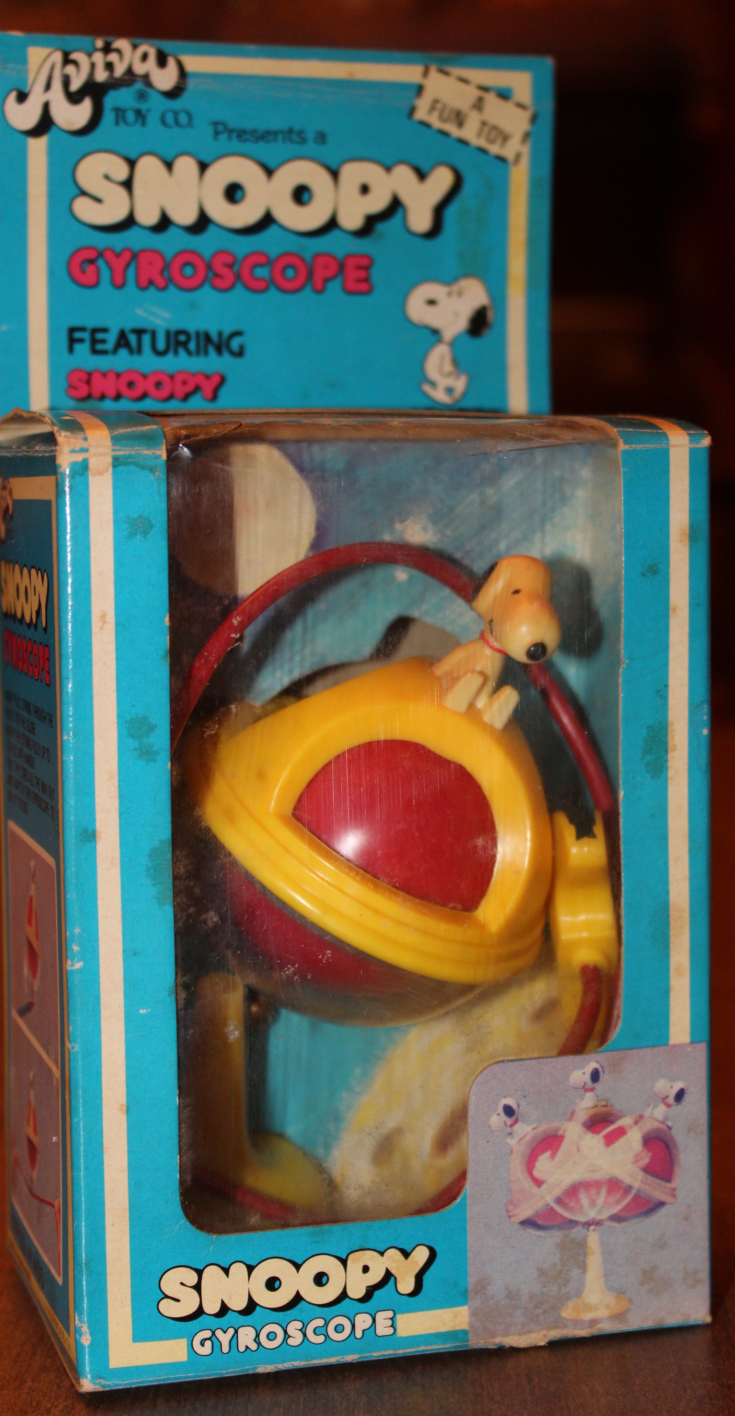 パブミラー・スヌーピー 飛行機デザイン 1965年 1965 Aviva Peanuts Snoopy Gyroscope – Original Box – Works Great