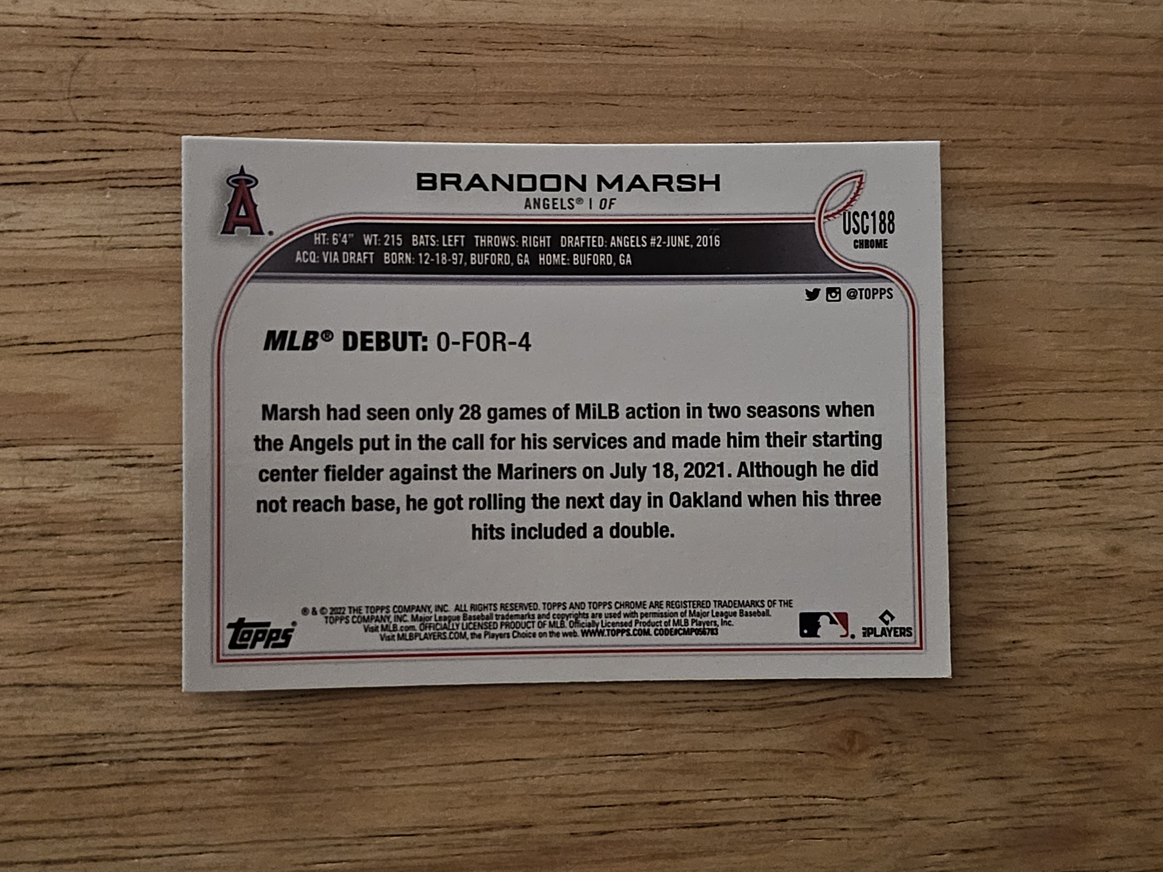 直筆サイン topps now JO ADELL BRANDON MARSH 直筆サイン topps now