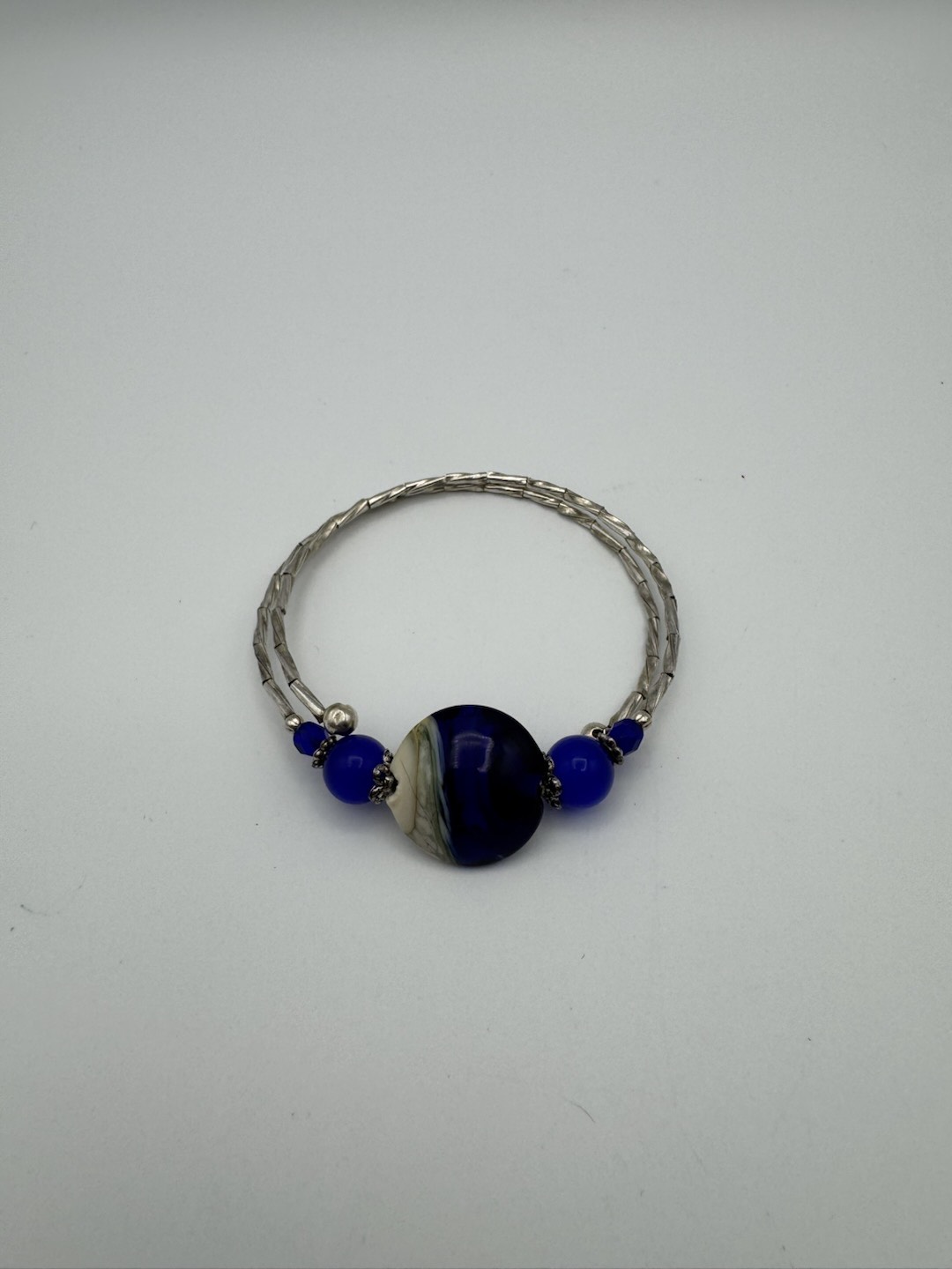 Beige - Handcrafted Glass Stone Bracelet 13