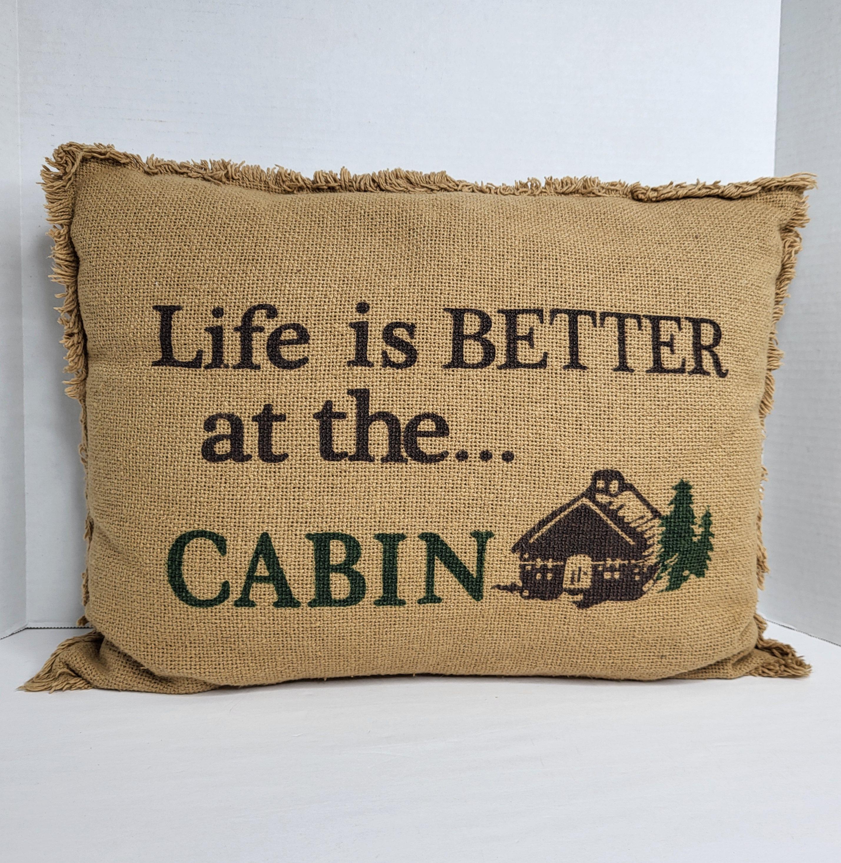 Life Is Better At The Cabin – Set Di 2 Federe Per Cuscino In Lino, 45x45 Cm, Decorazione Per Divano E Letto, Stile Cabina