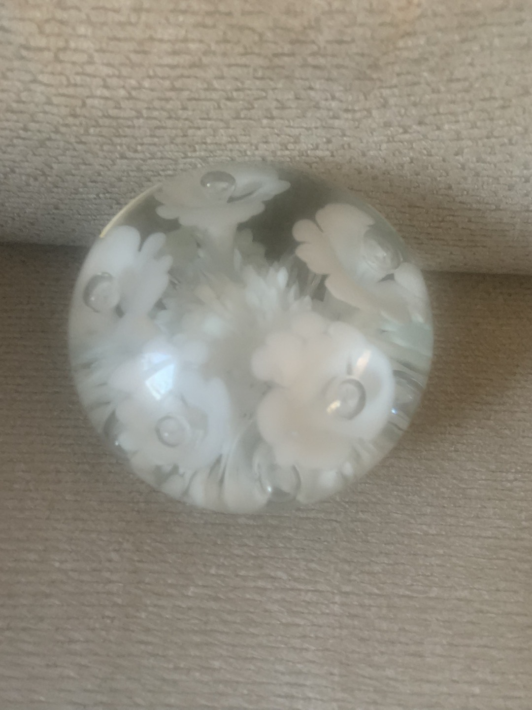 Joe Rice Paper Weight With Center Green Glow