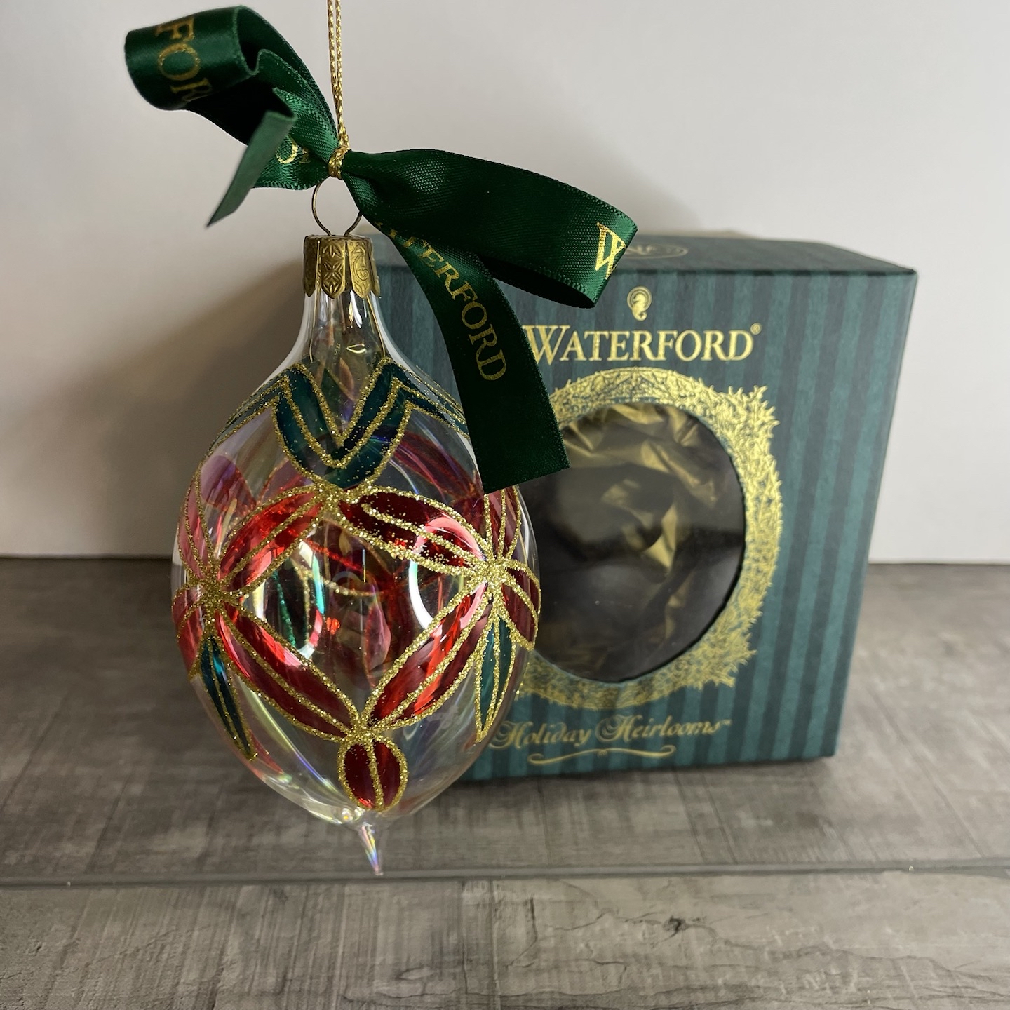 NIB WATERFORD 2000 Holiday Heirlooms Lismore Iridescent Onion Glass ...