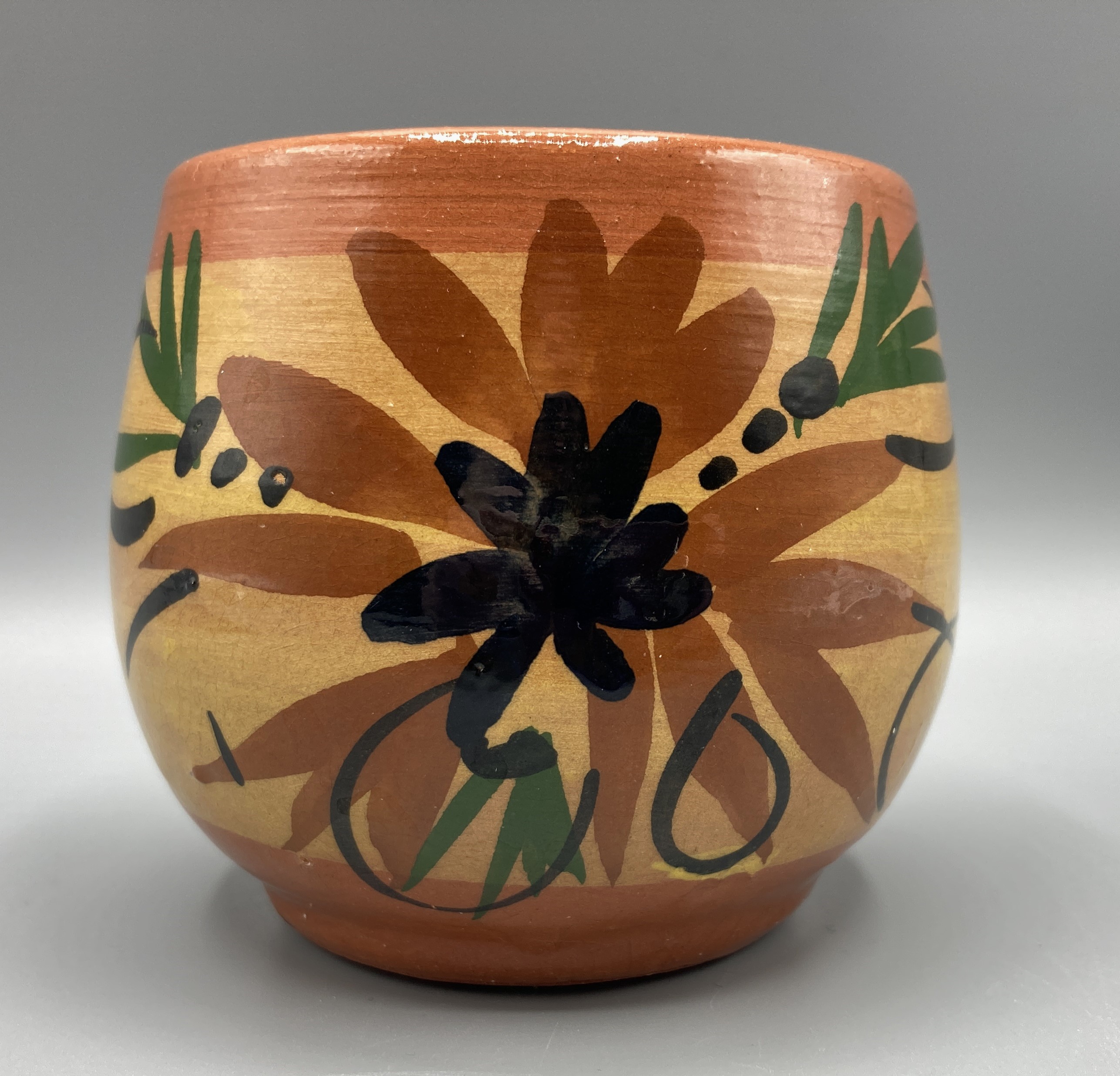 Vintage Los Bohios Puerto Rico Studio Art Pottery Vase / Cup Red Clay