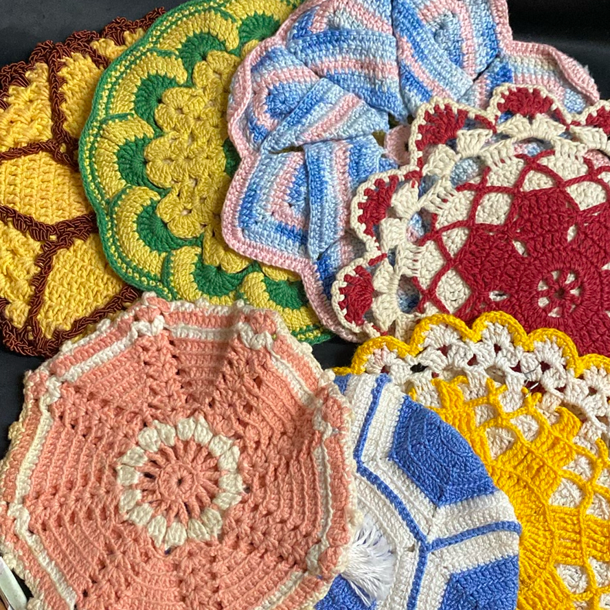 08 Choice Vintage Crocheted Trivet Pot Holder