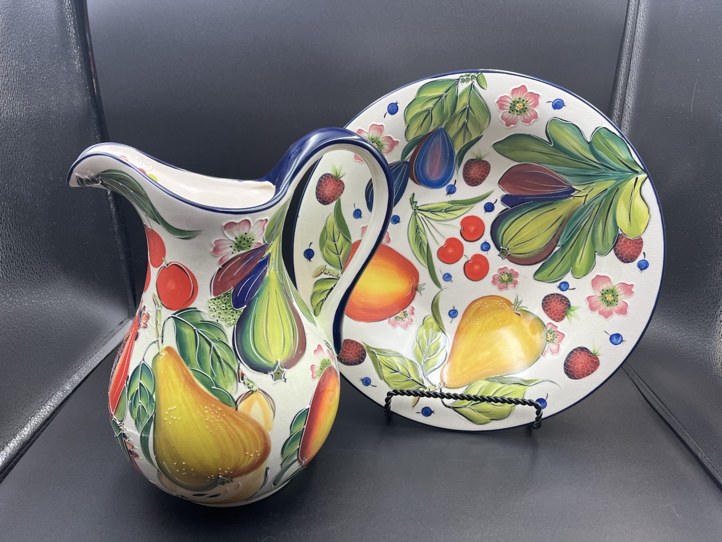 Mccall Pitcher Blue Sky Pottery Pitcher And Matching Serving Bowl