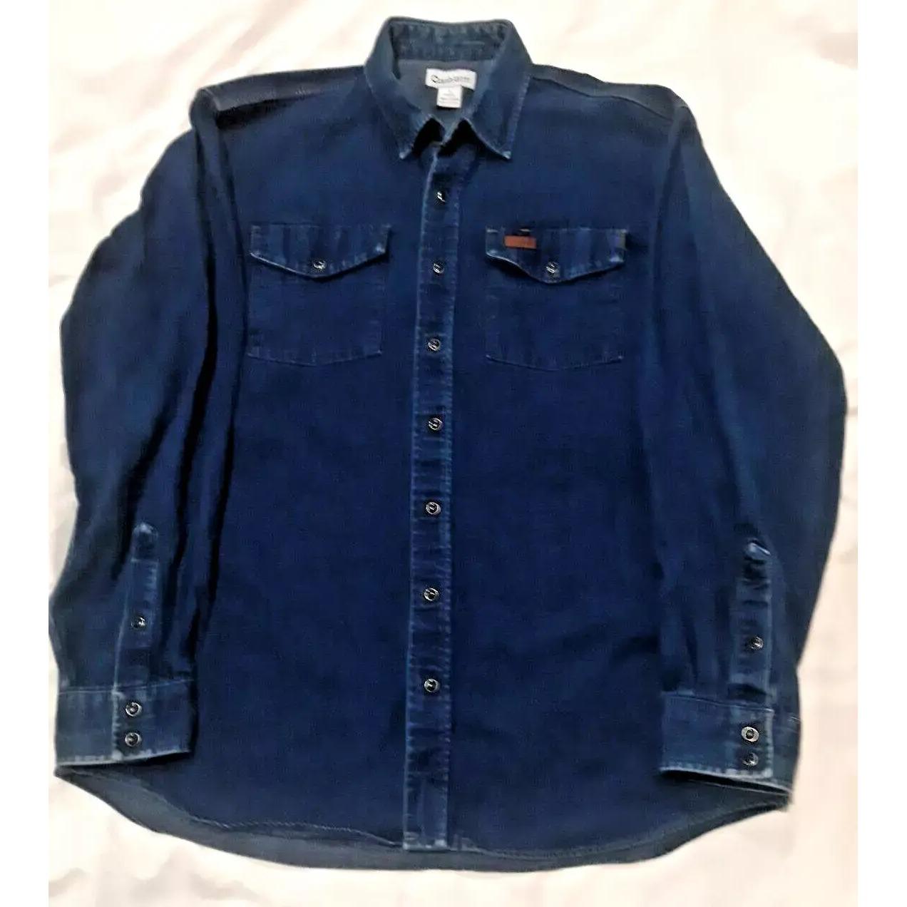 Vtg Carhardtt Denim Pearl Snap Shirt Jacket Men's L TALL Rugged Wear ...