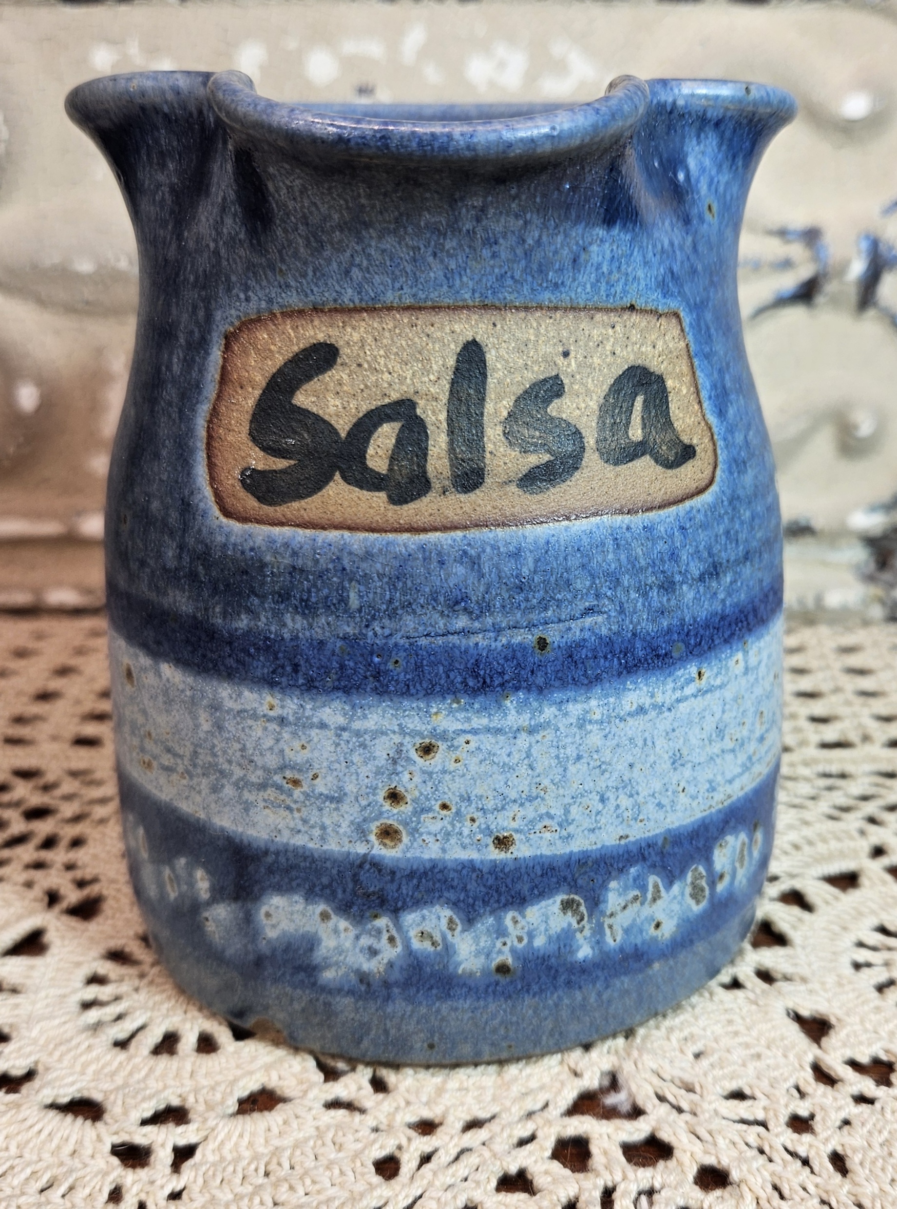 Salsa Pitcher Signed Zappa Studio Pottery Colorado Hand Crafted Small Salsa Pitcher ...