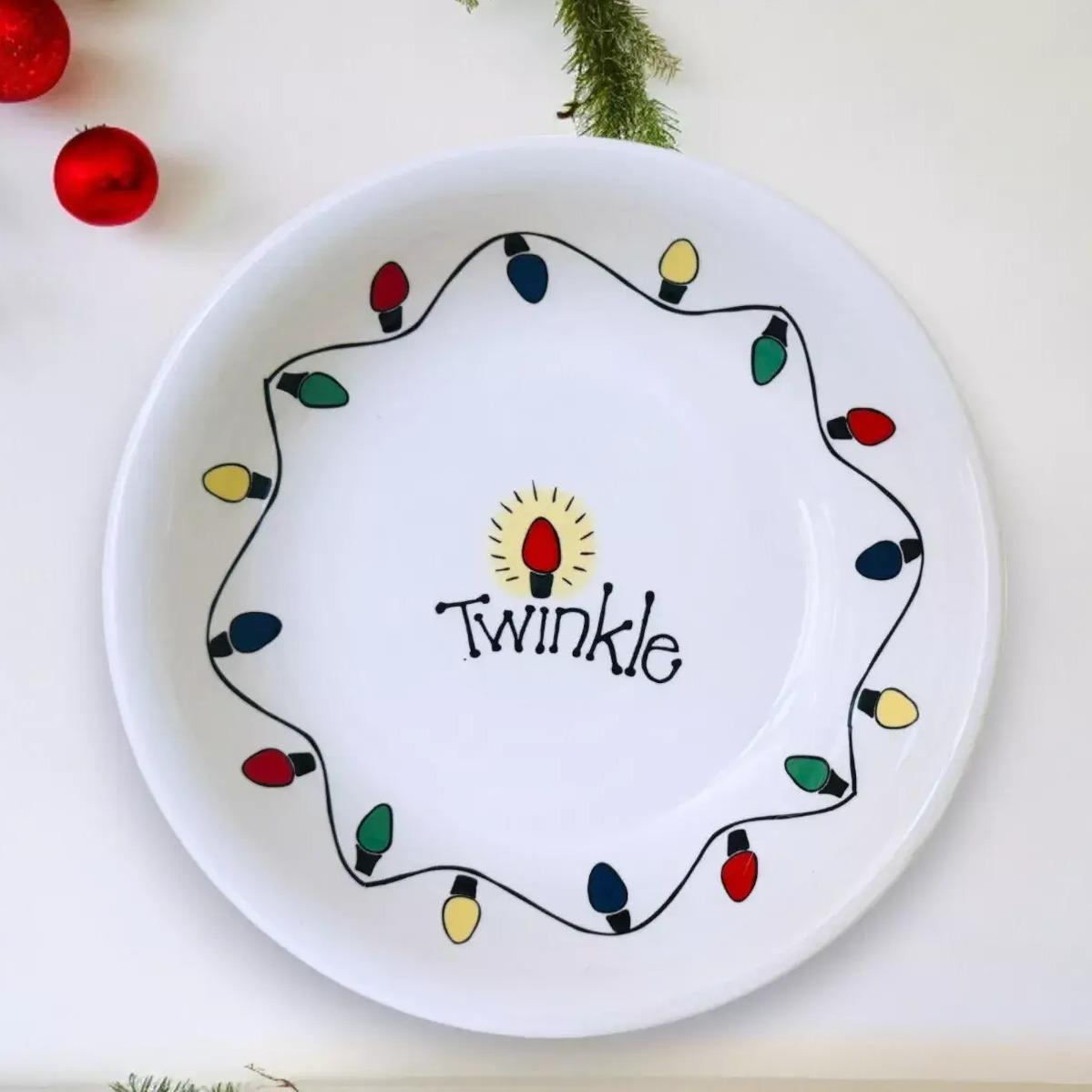 Twinkle Landis International Christmas Holiday Lights Bowl 7.5