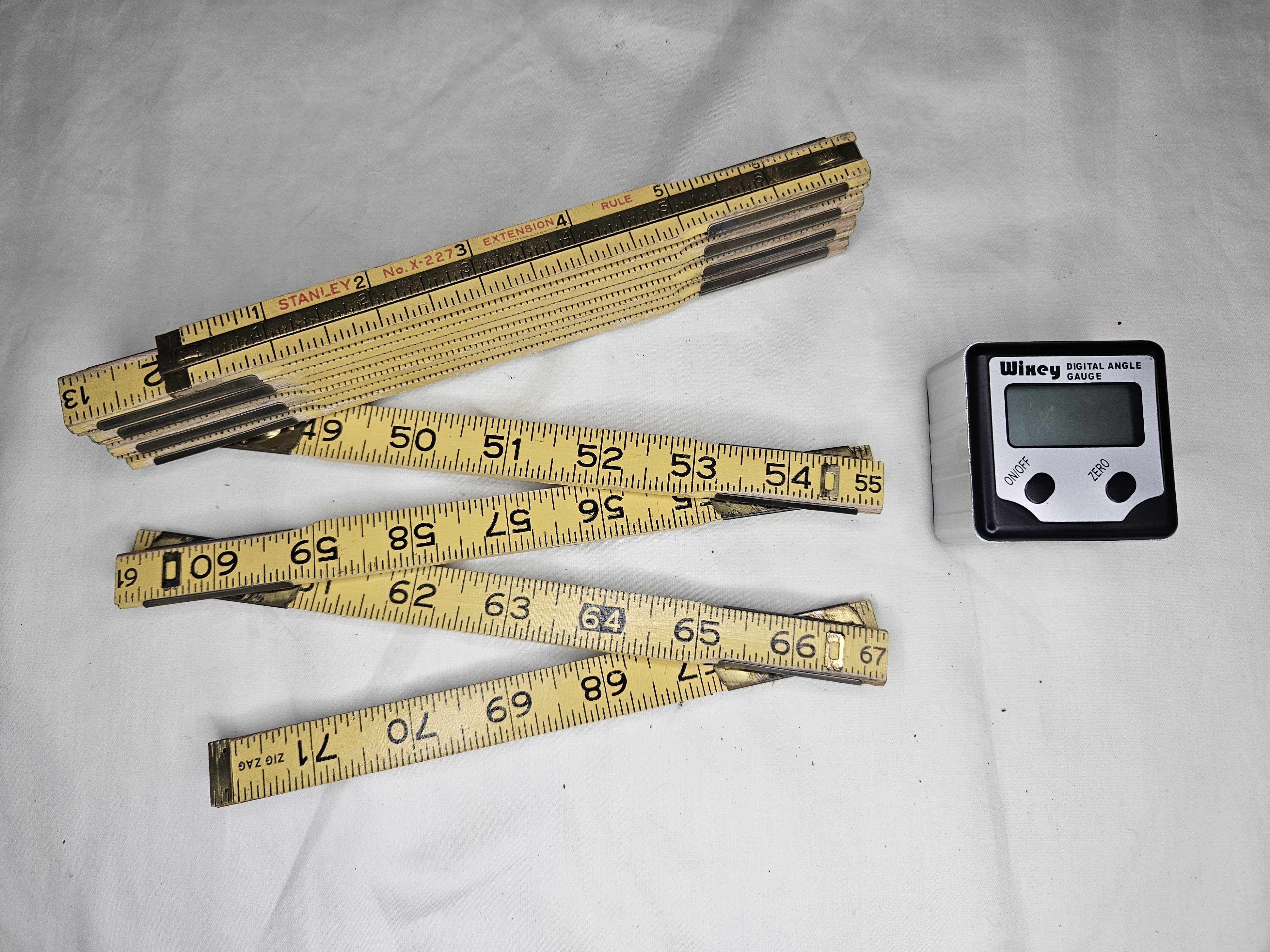 Stanley zig-zag ruler + Wixey digital angle gauge