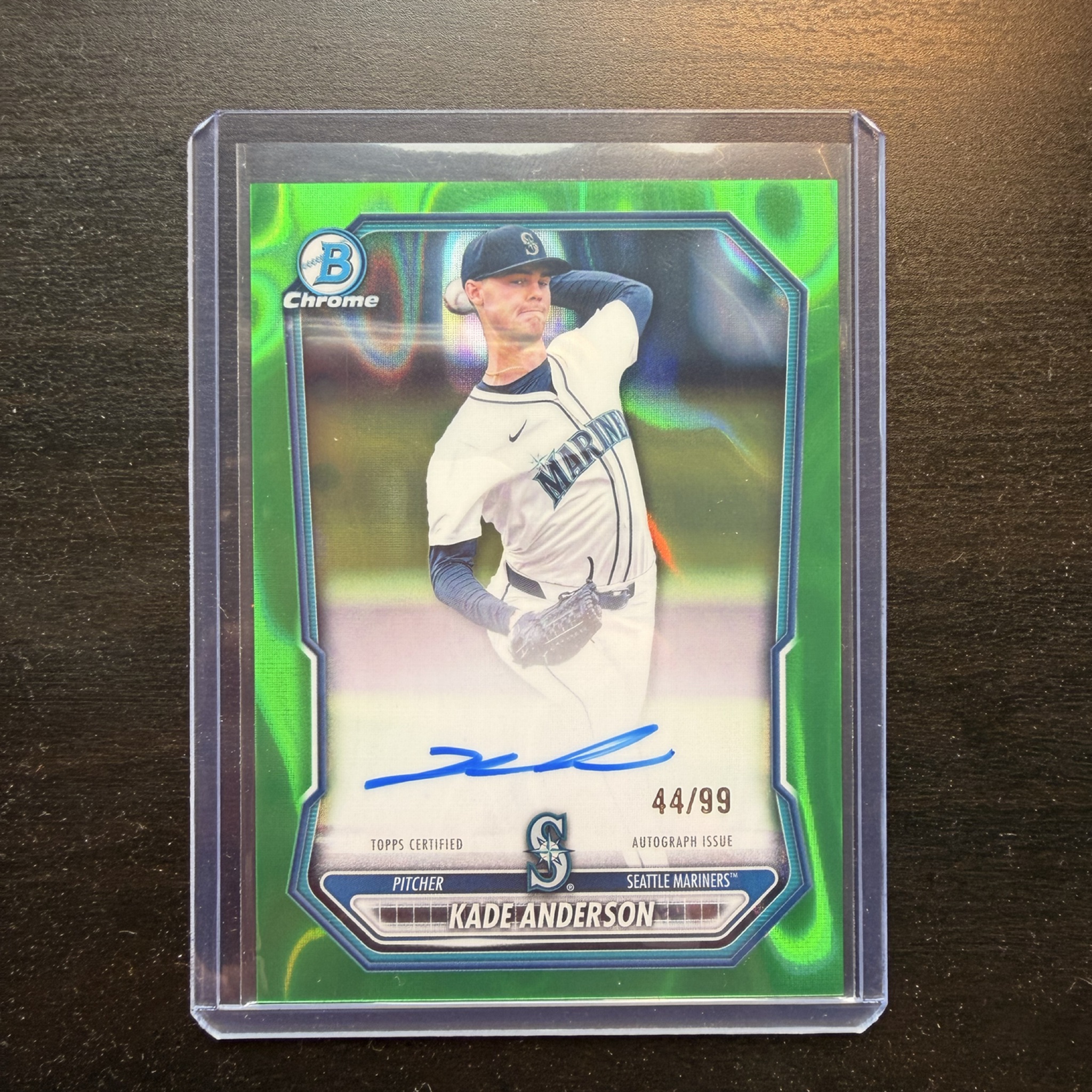 Kade Anderson 2026 Bowman Prospect Auto Green Lava /99