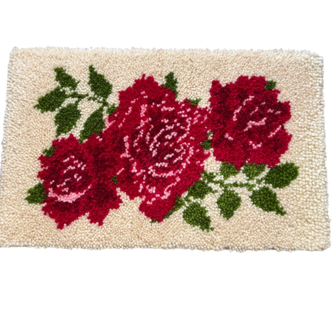 Beautiful Latch Hook Rose Pattern Art Work.