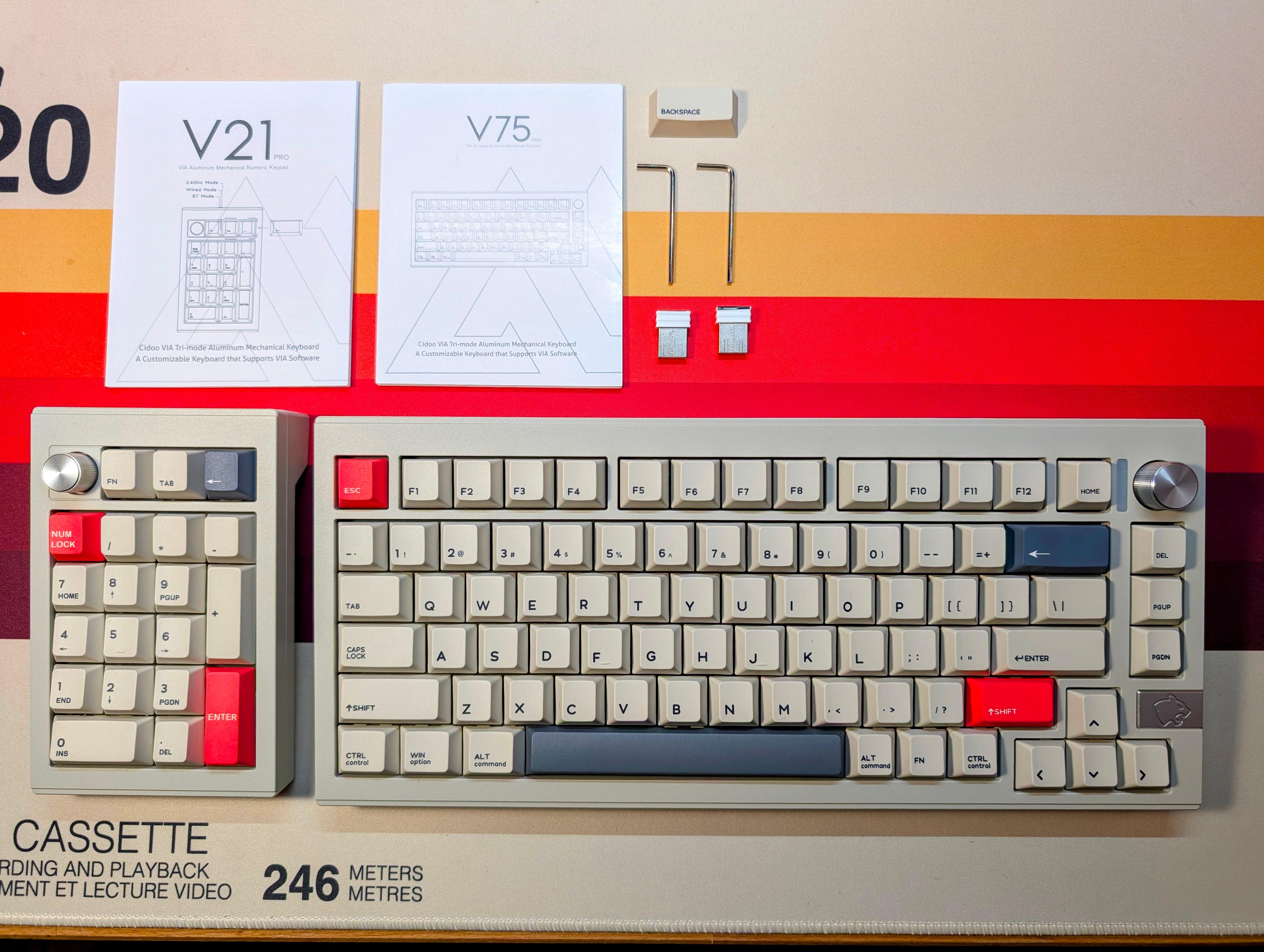 Cidoo V75 Hotswap Gasket Mount Aluminum Keyboard + V21 Numpad 
