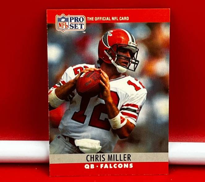 1990 NFL Pro Set Collector Football Trading Card Falcons Chris Miller #35