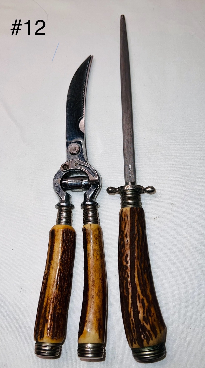 Couteau de découpe et fourchette à viande gigot couverts service Le