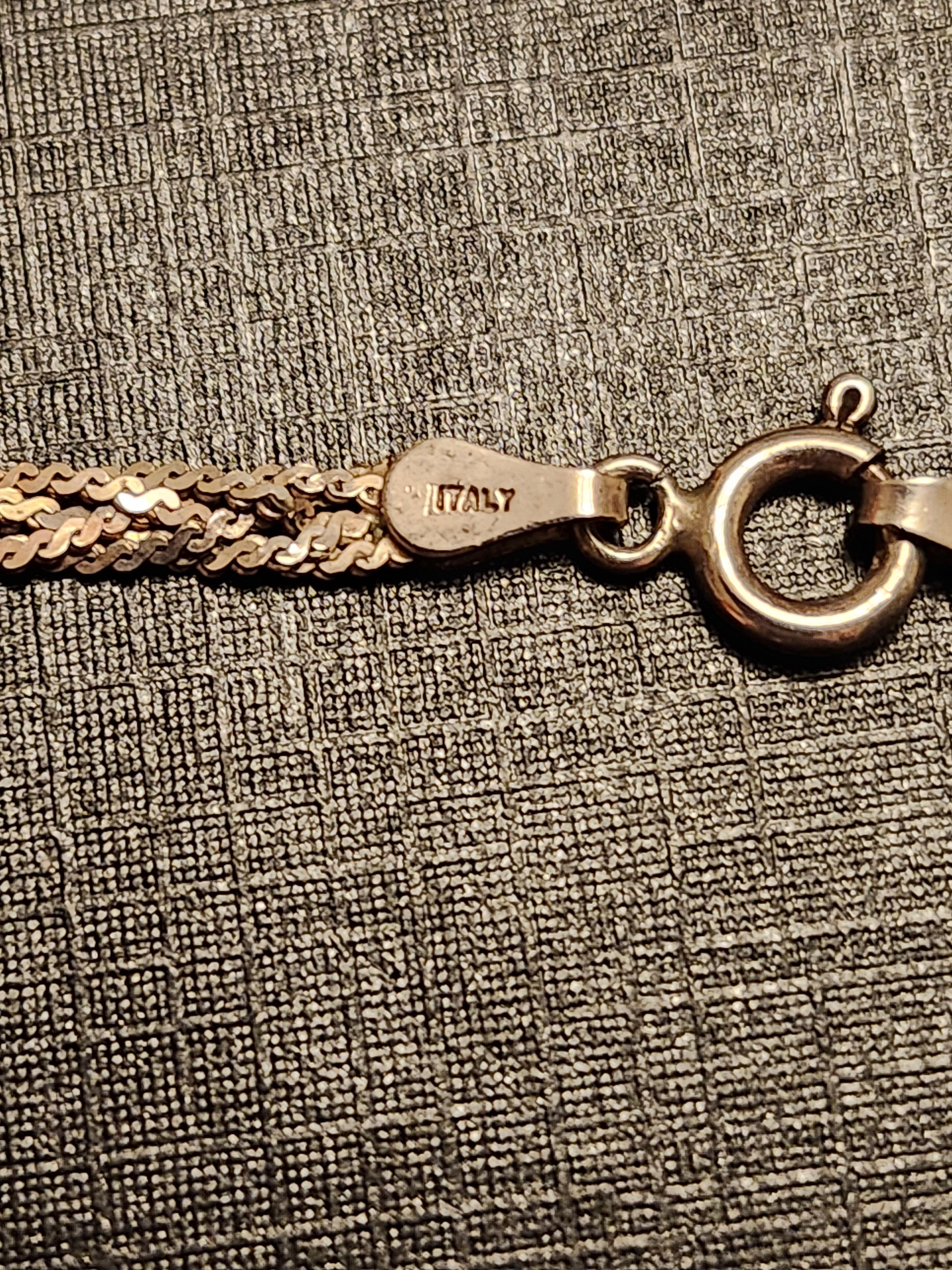 VINTAGE VIOR STERLING SILVER VERMEIL ITALY 18 INCH WOVEN NECKLACE 925