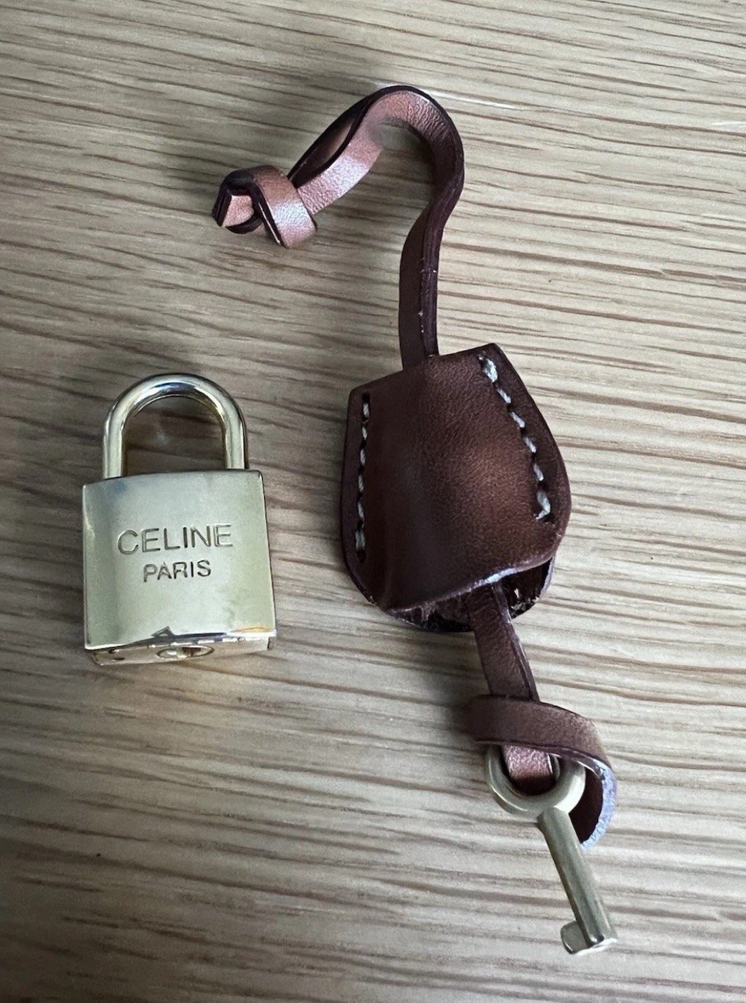 Celine Lock And Key With Leather Charm