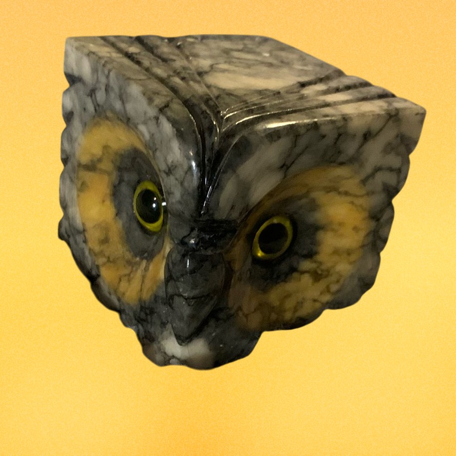 20. Vintage marble owl made in Italy. - Marble Scandinavian Owl Decor