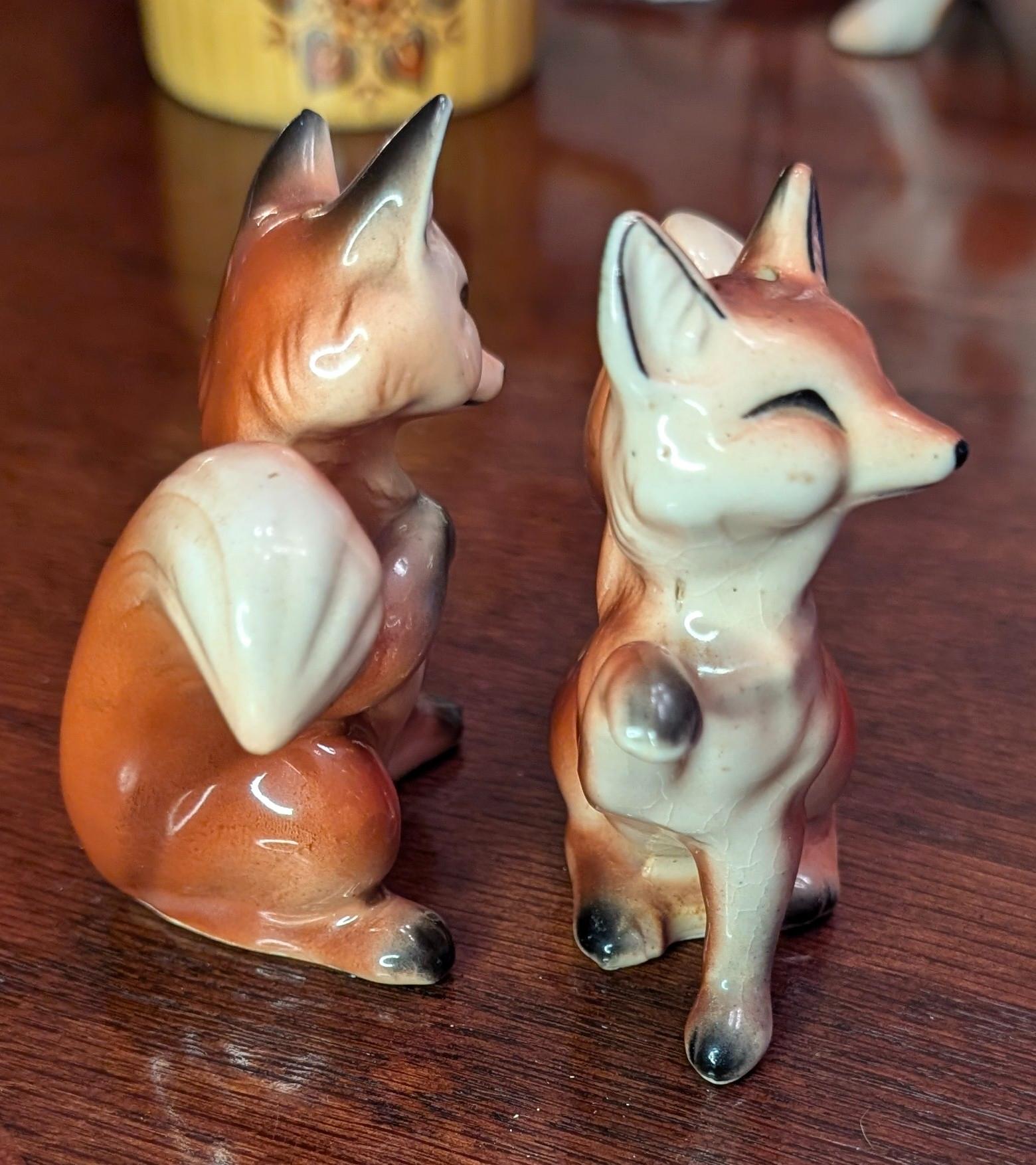 Relco Sweet Fox & Vixen Salt & Pepper Shakers Japan