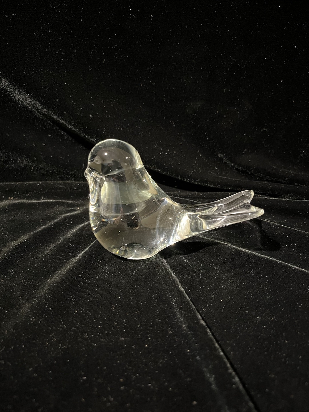 #1706 - Clear Glass Bird Paperweight