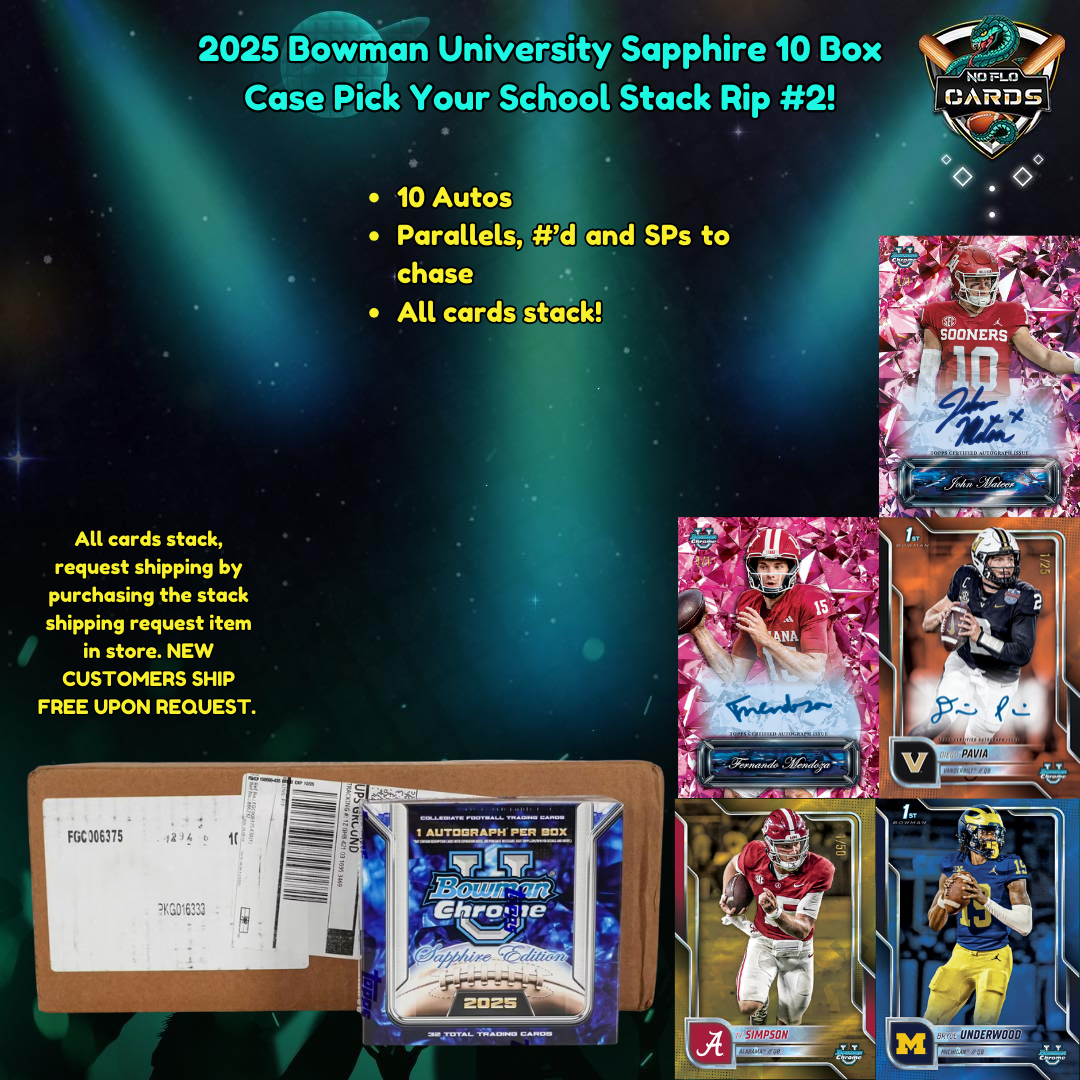 2025 Bowman University Sapphire 10 Box Case Pick Your School Stack Rip #2!