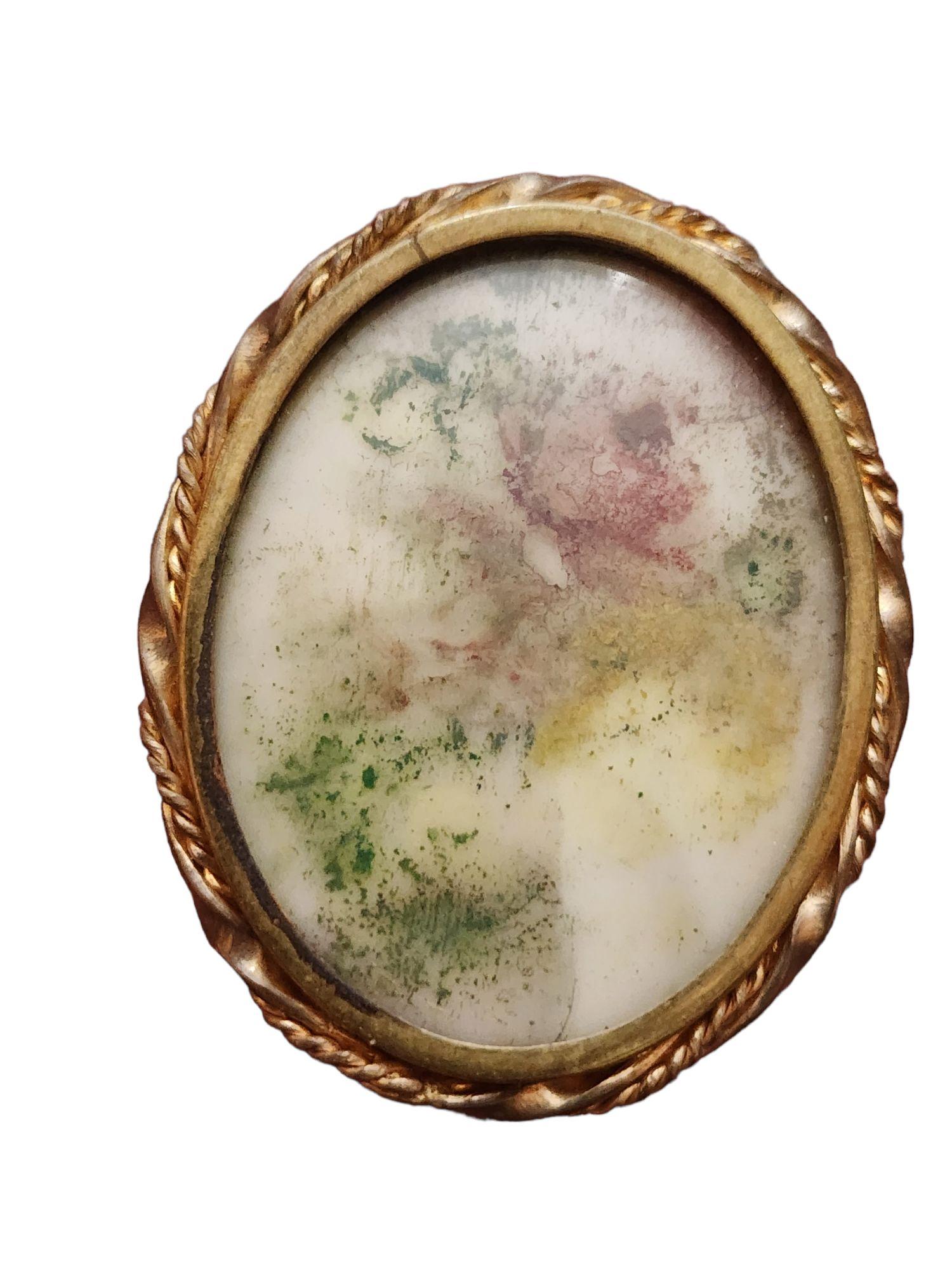 Broche Ancienne Portrait Signée St. Martial - Occasion, Dorée