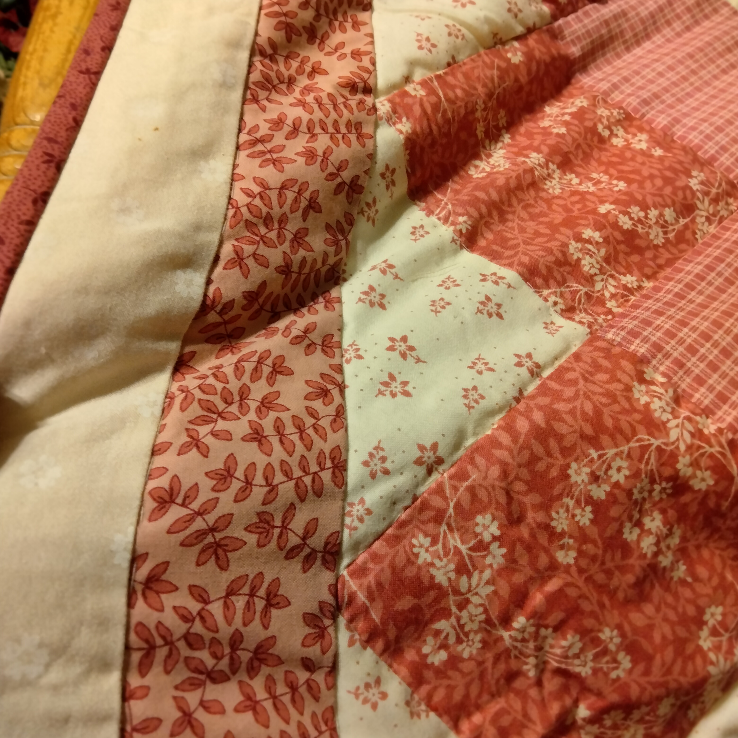 Patchwork Block Variant Handmade Patchwork Quilt Checker Board Variant / Concentric Diamonds