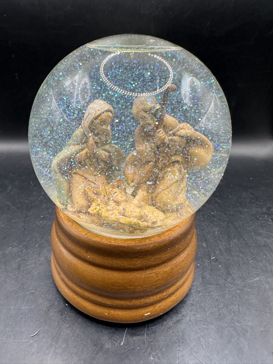 Vintage Fontanini Christmas Nativity Music Box Snow Glitter Globe ...