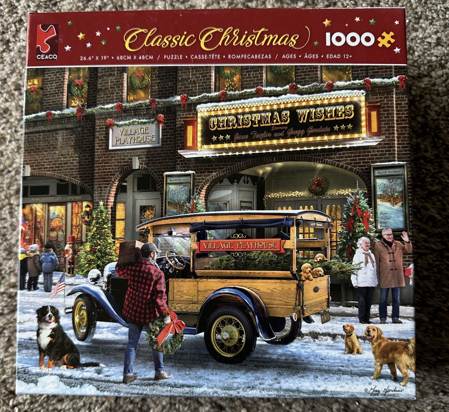 Ceaco Classic Christmas Theatre 1000 Piece Jigsaw Puzzle - Holiday Scene, 27x20 Inches, Festive Family Activity